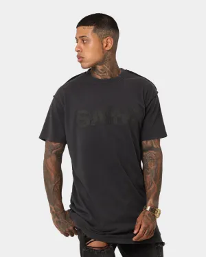 Pre Shrunk Fabric Chic Fashion Saint Morta Established T-Shirt Vintage Black