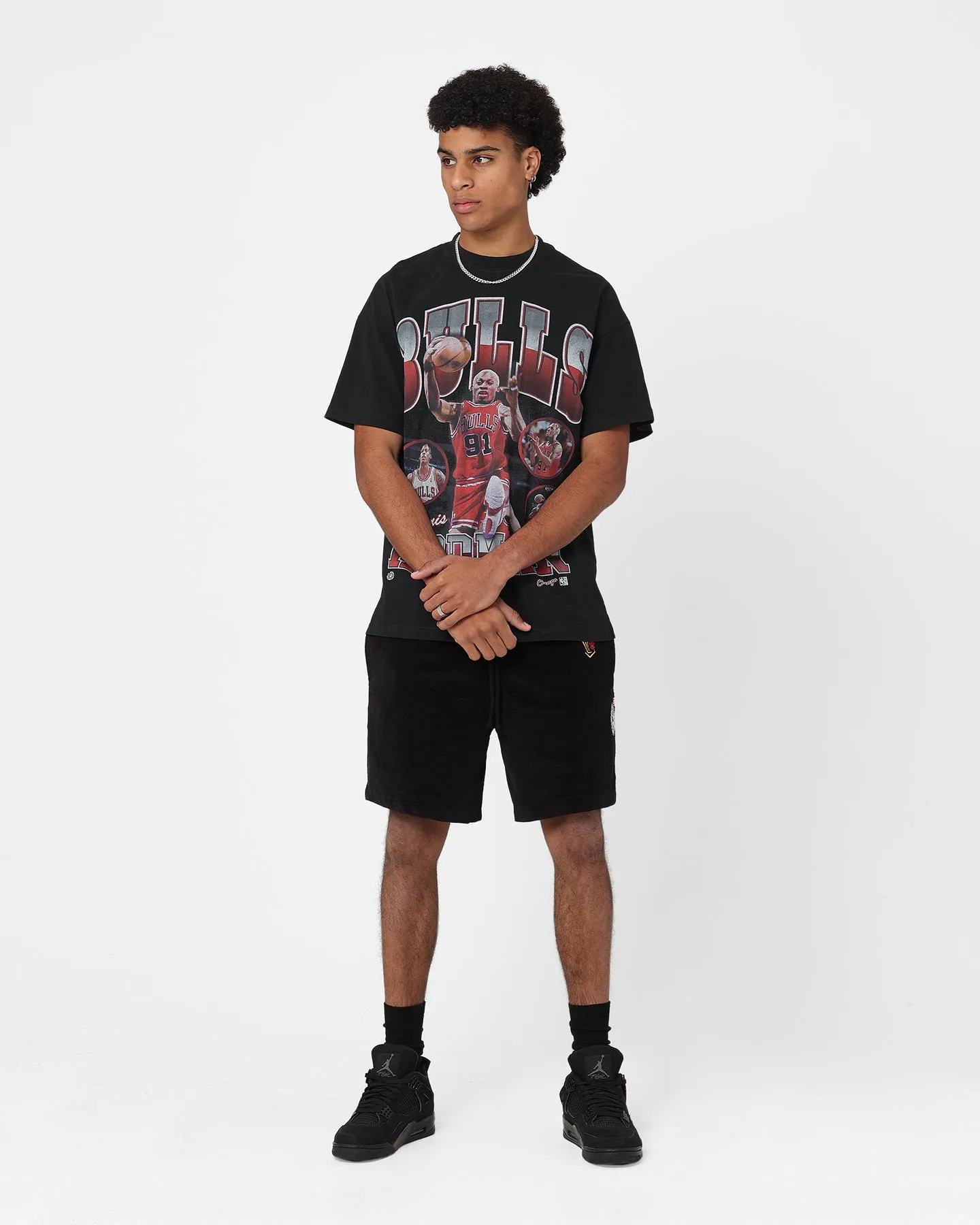 Mitchell & Ness Chicago Bulls Letterman Shorts Black low waisted muted colors