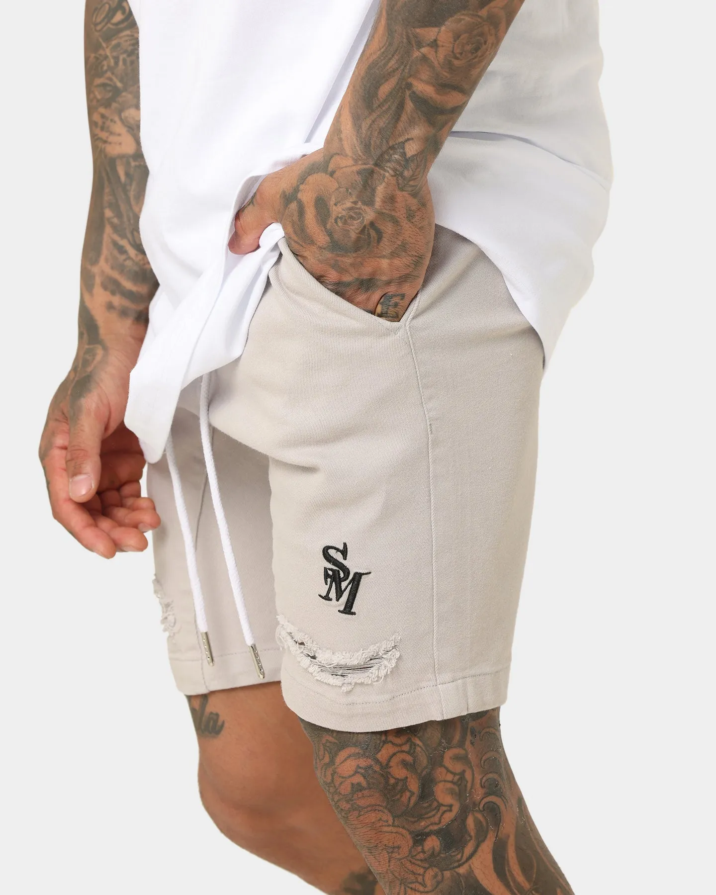 Saint Morta Annex Denim Shorts Grey Soft Inner Lining Stay Fresh