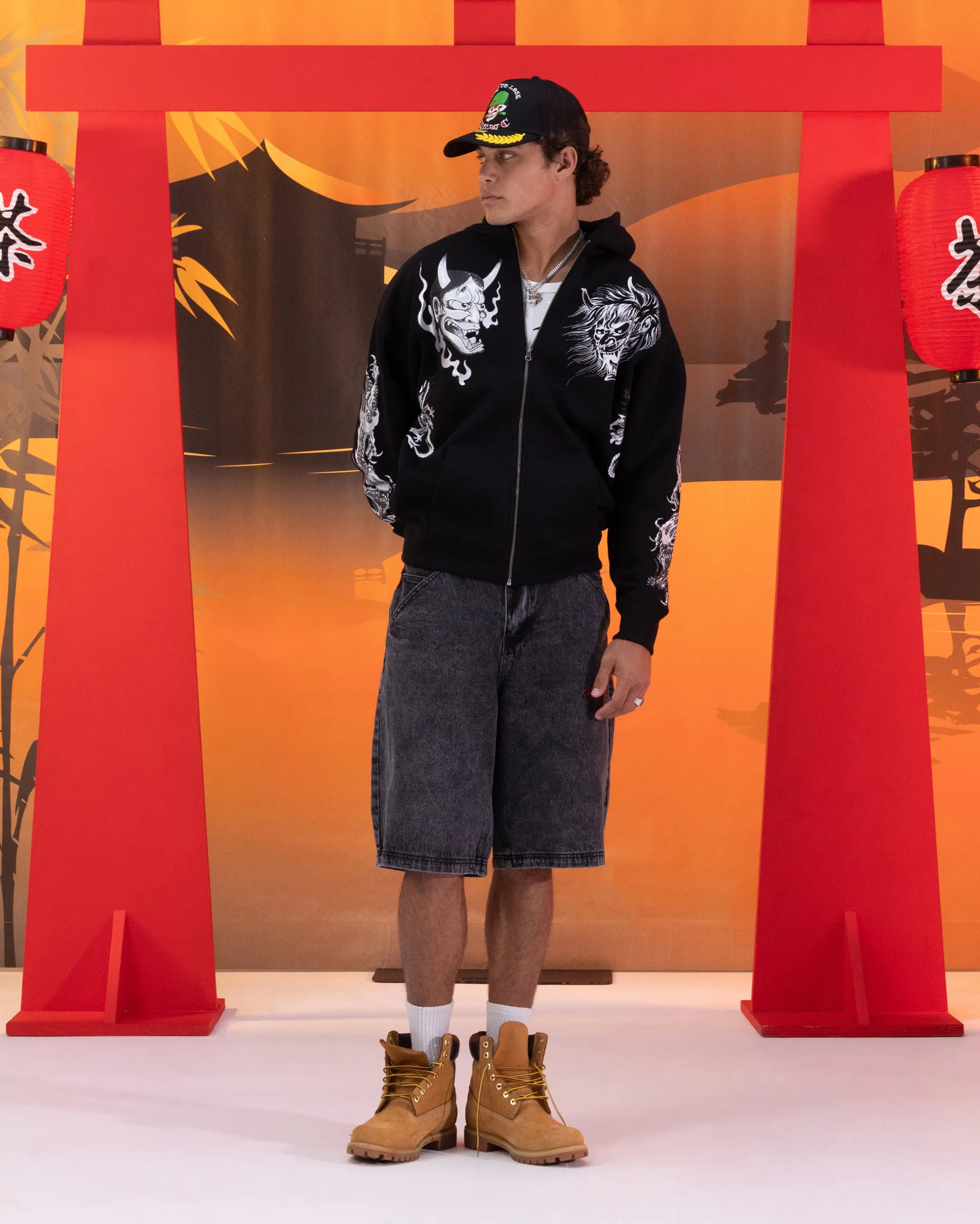 Ed Hardy Floral Zip Hoodie Black Oktoberfest wear
