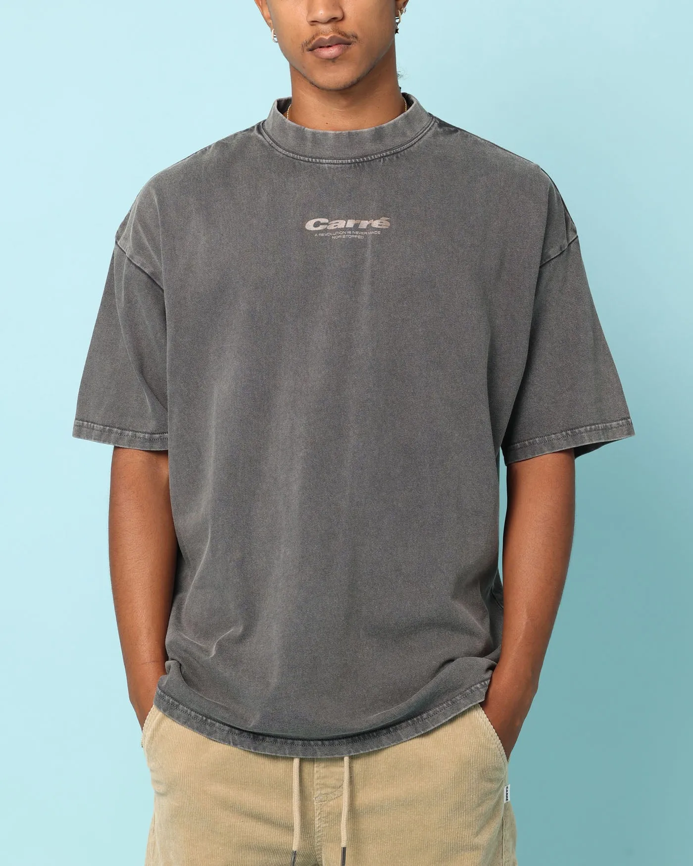 Carr?? Blasted Oversized T-Shirt Washed Charcoal Eco Friendly Dyes MoistureWicking Technology