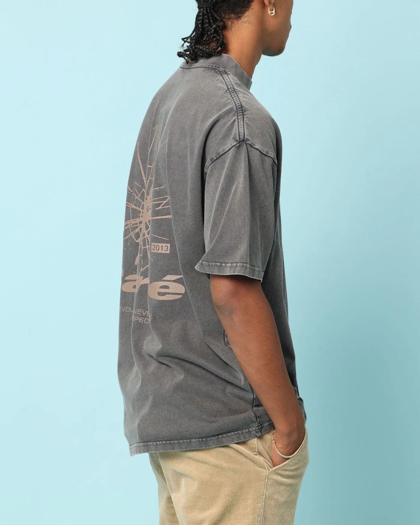 Lightweight Weave Carr?? Blasted Oversized T-Shirt Washed Charcoal