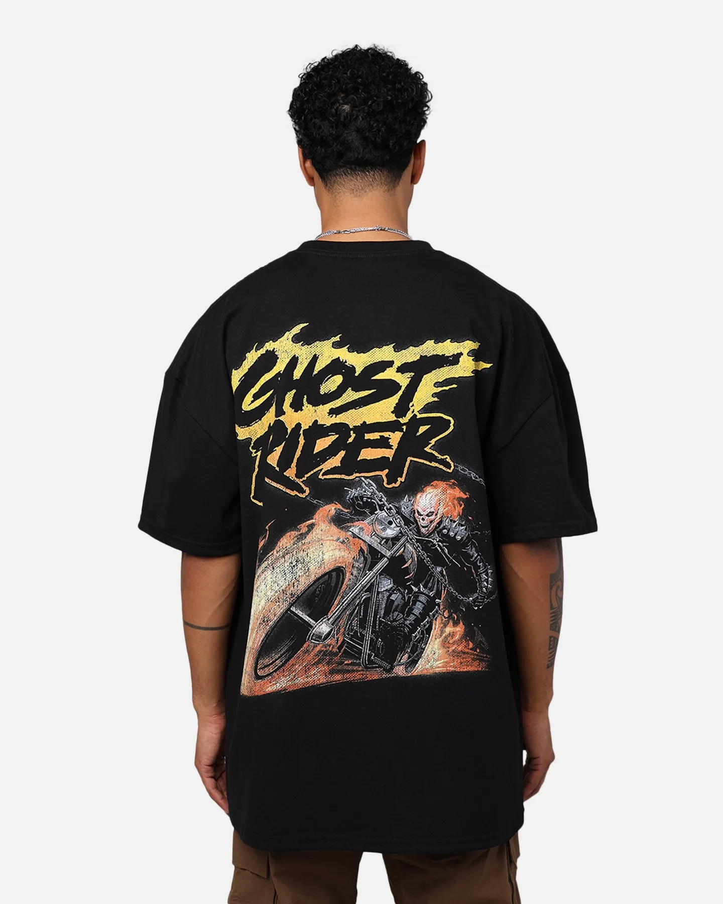 Marvel Ghost Rider Heavyweight T-Shirt Black crew neck Simple Yet Elegant