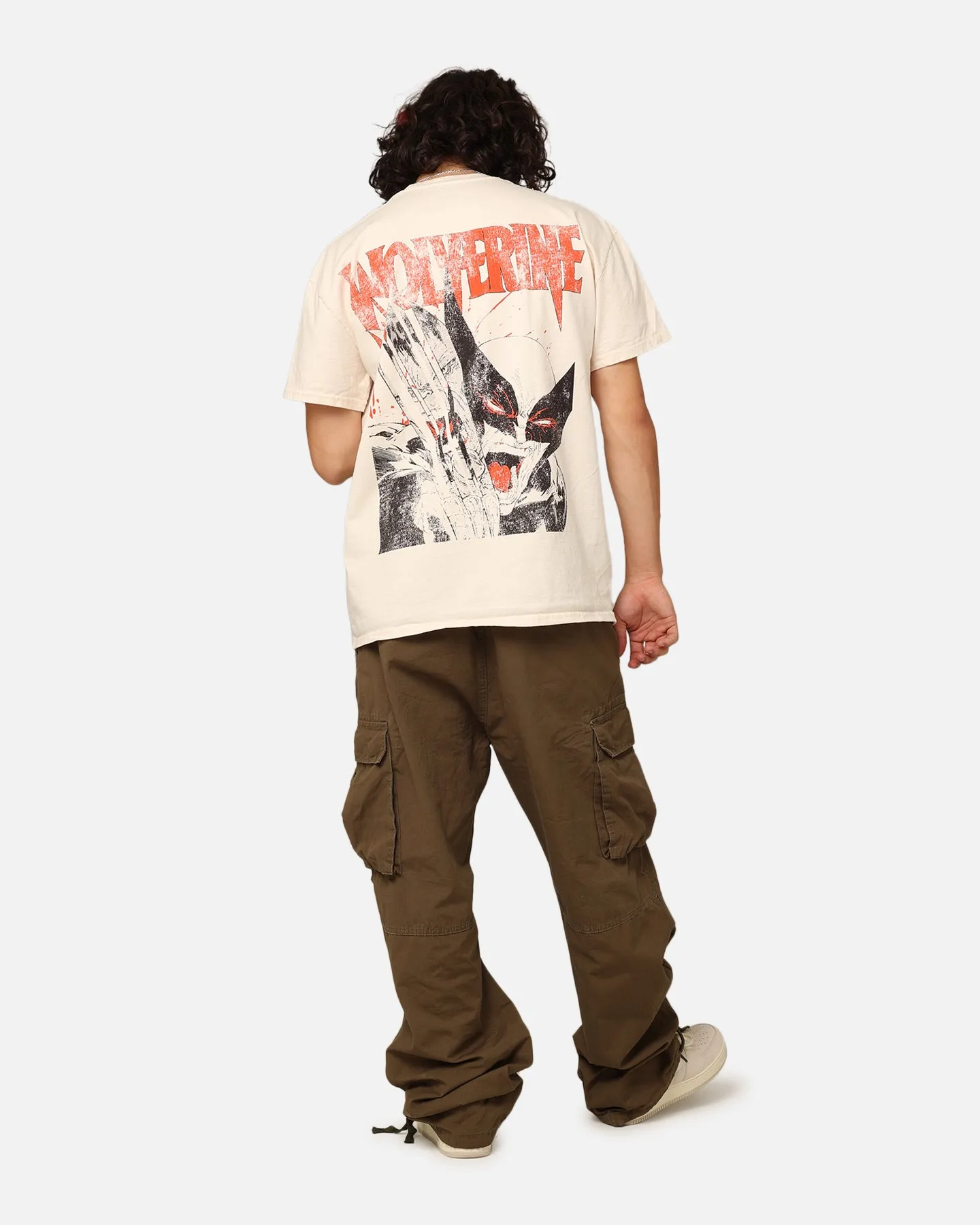 Marvel X-Men Wolverine Heavyweight T-Shirt Off White High Density Fabric