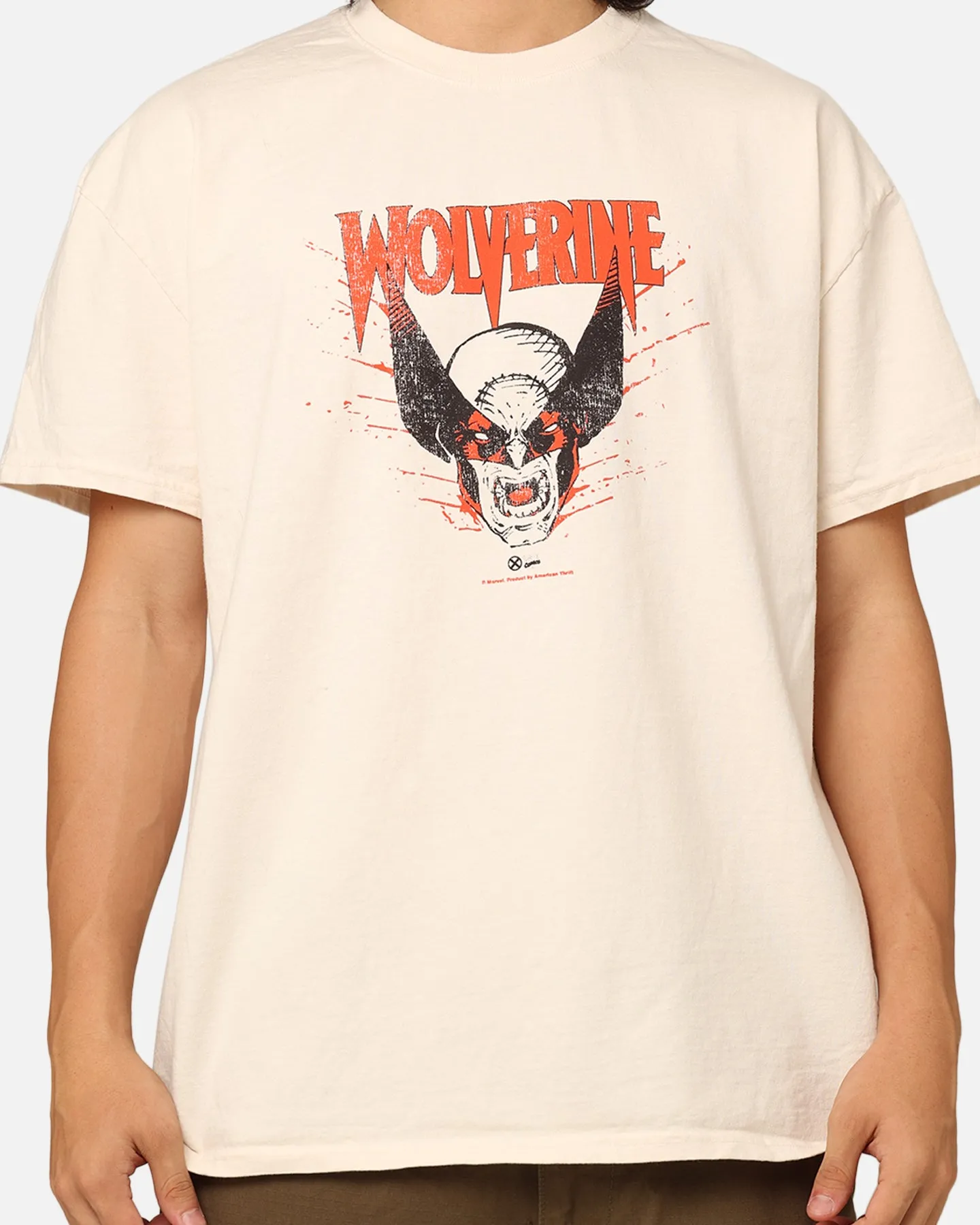 Marvel X-Men Wolverine Heavyweight T-Shirt Off White Seasonal Wear Customizable