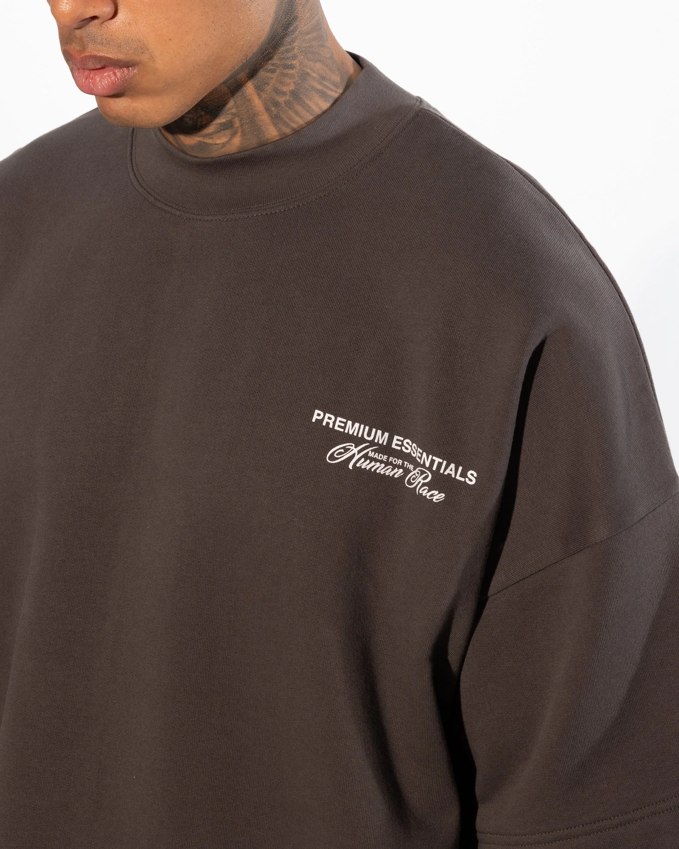 Loiter Essential Spire T-Shirt Charcoal EnhancedDurabilityFinish Geometric Print