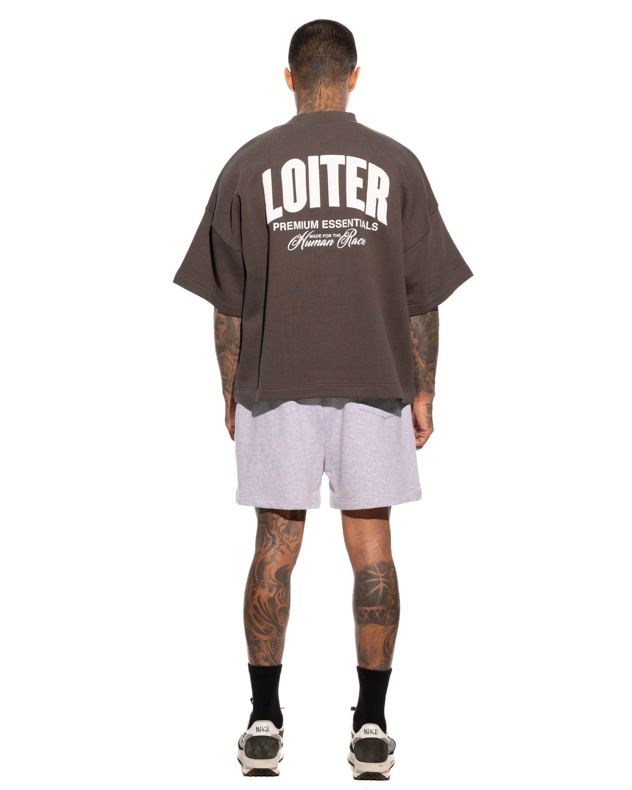 Eco Friendly Production EcoFriendly Dye Loiter Essential Spire T-Shirt Charcoal