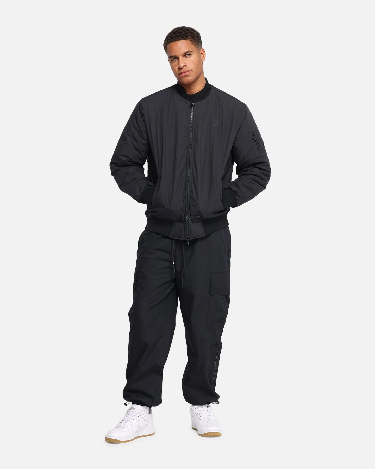 The Anti Order Anti Essential Oversized Bomber Jacket Black Packable Construction Broadcast