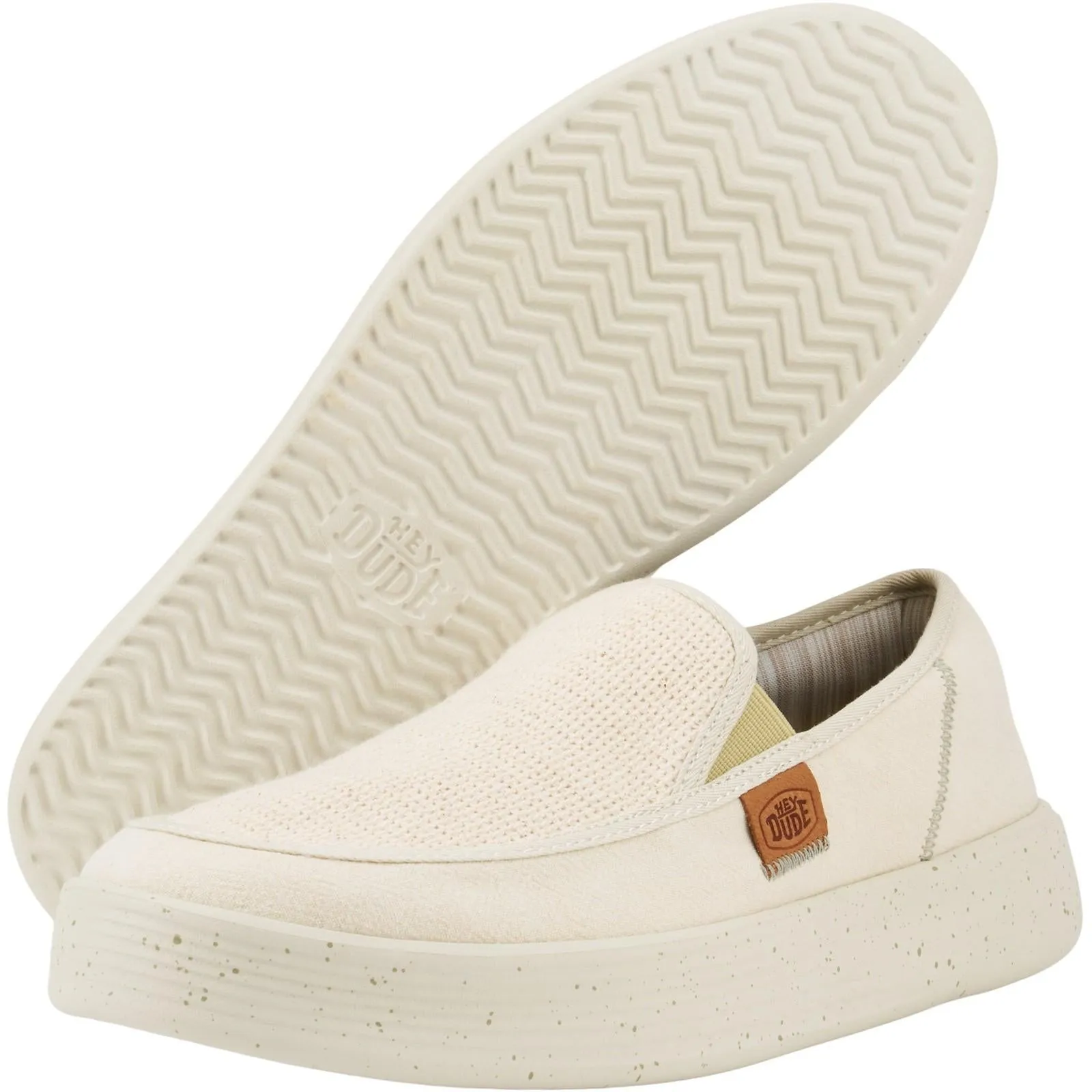 HEYDUDE Mens Sunapee Coastline Shoe Bone Ergonomic Heel Cup