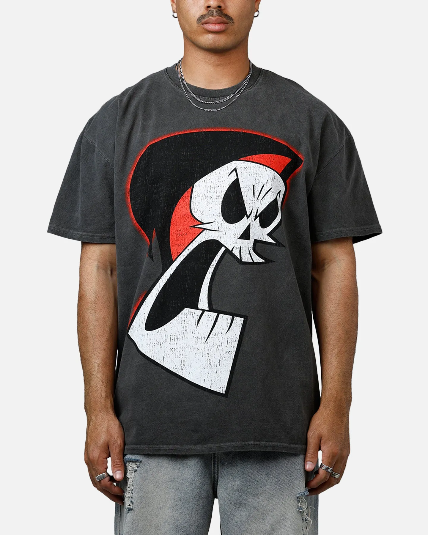 Fashionable Ease American Thrift X Cartoon Network Grim Heavyweight Vintage T-Shirt Black Wash