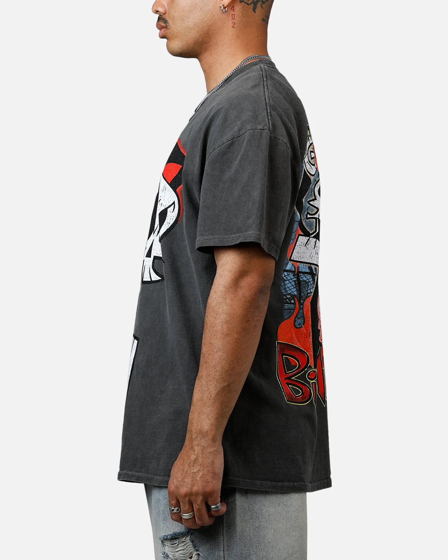 MoistureWicking Winter Layer American Thrift X Cartoon Network Grim Heavyweight Vintage T-Shirt Black Wash