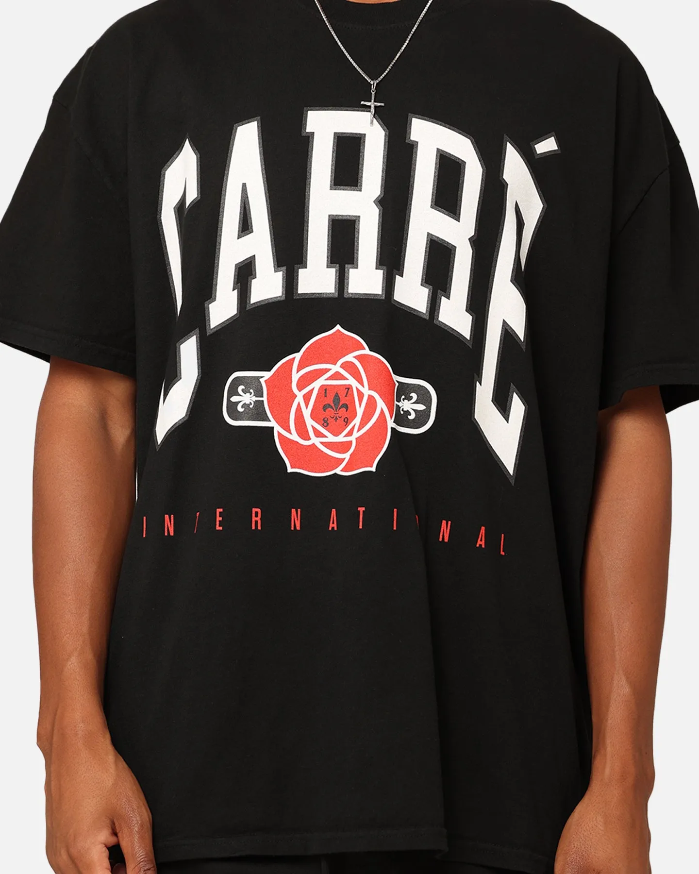 Men's ReinforcedShoulderPanels Carre Rose International Box T-Shirt Black