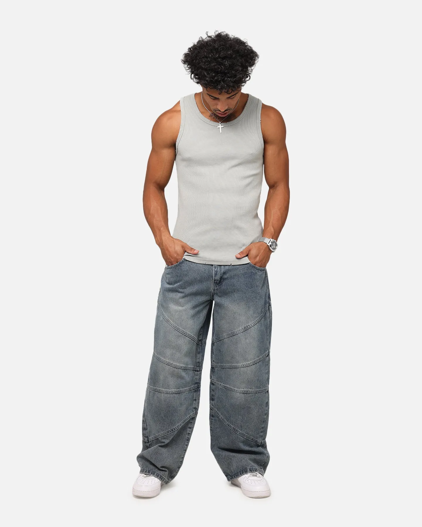 Saint Morta Amplus Armoury Jeans Dirty Denim Decorative stitching