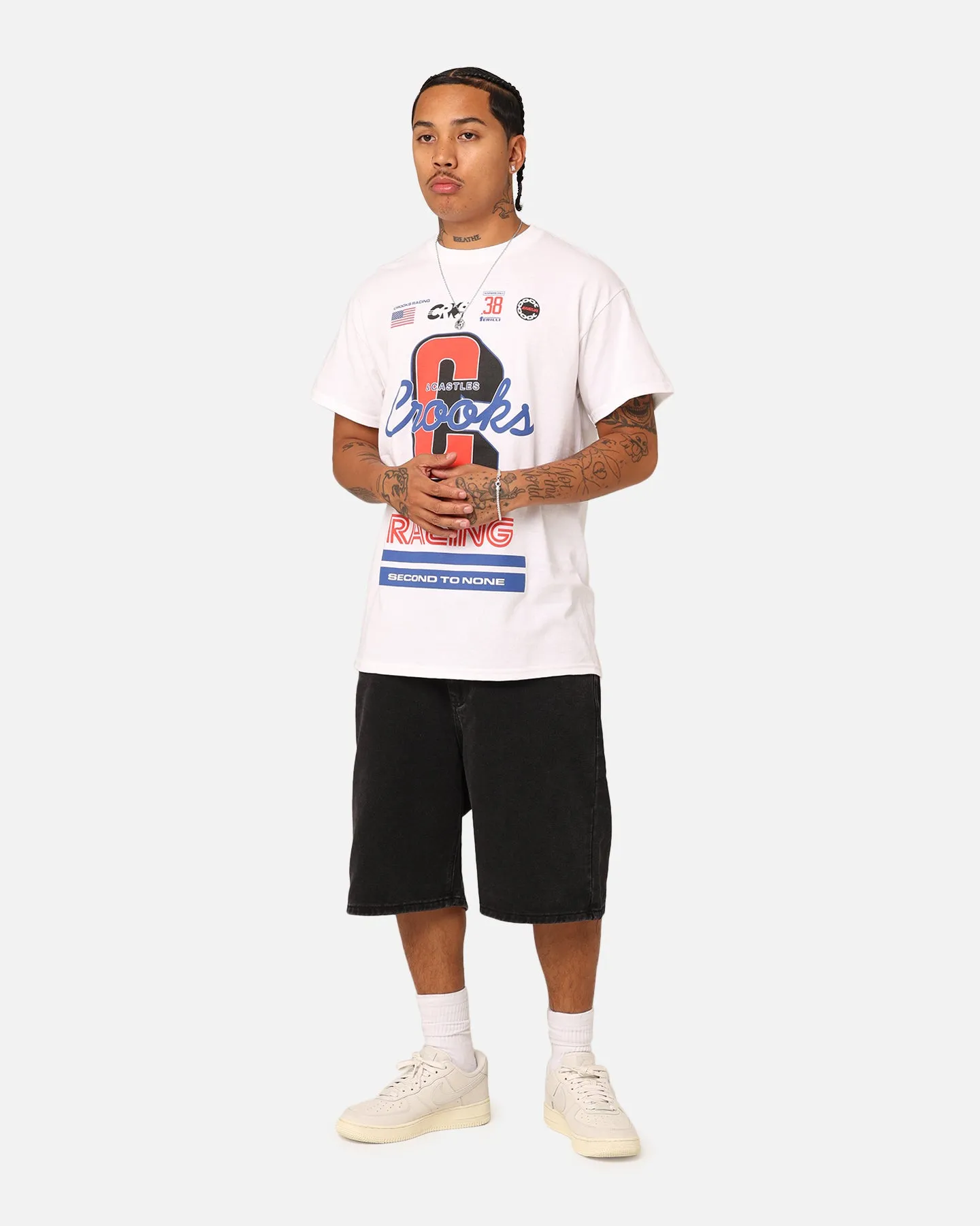 Crooks & Castles Racing T-Shirt White UltraLightweight