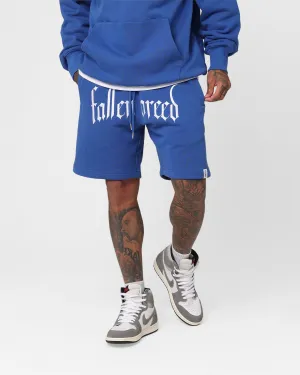 button fly Fallen Breed Logo Sweat Shorts Sapphire Blue