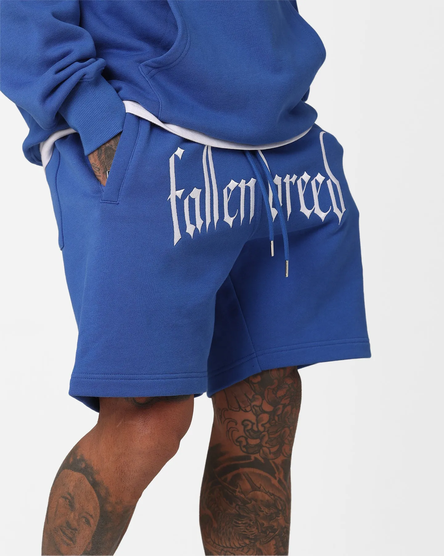 Frictionless Movement Fallen Breed Logo Sweat Shorts Sapphire Blue