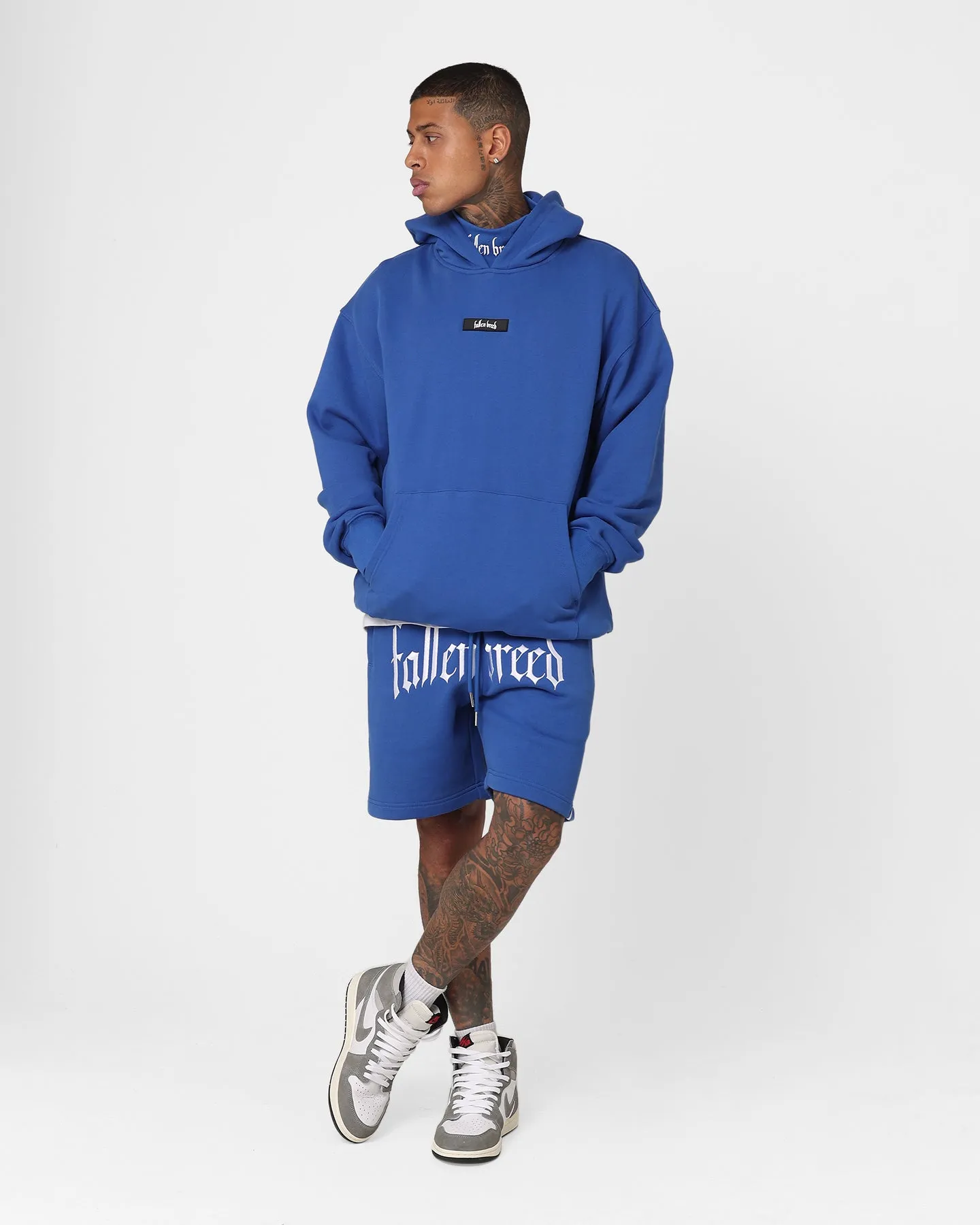 Snag Free Design Fallen Breed Logo Sweat Shorts Sapphire Blue