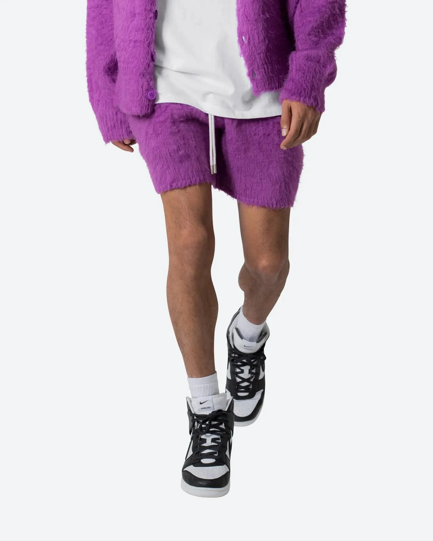 Non Restrictive Movement MNML Fuzzy Sweat Shorts Purple