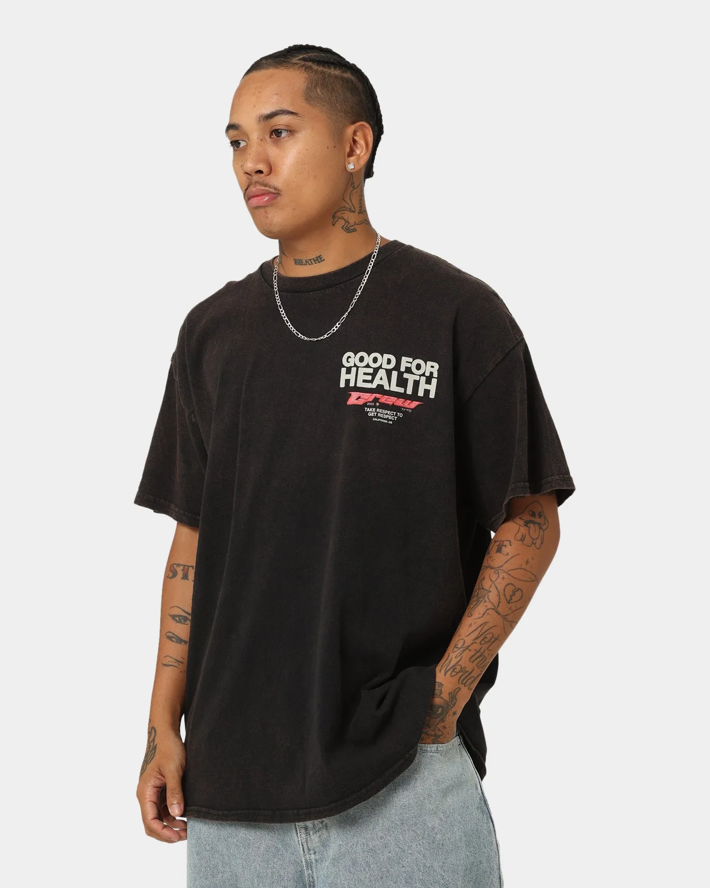 Goat Crew Good 4 Health Vintage T-Shirt Black Wash Light Fit