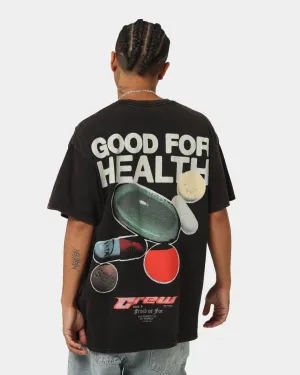 Goat Crew Good 4 Health Vintage T-Shirt Black Wash Best Seller Casual Elegance