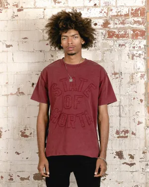 Bold Look Vintage Style Saint Morta State Of Morta Appliqu?? T-Shirt Vintage Lava