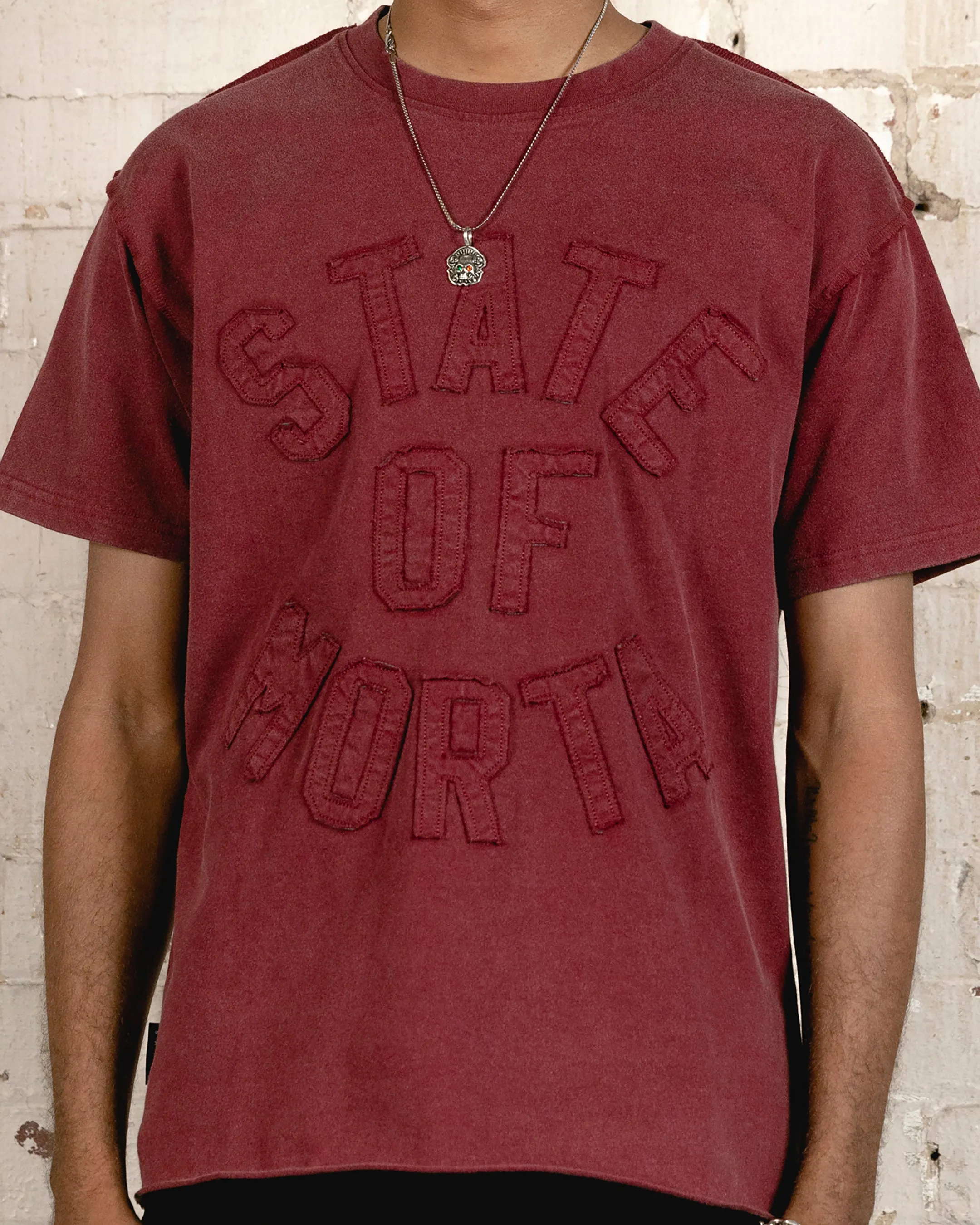 Saint Morta State Of Morta Appliqu?? T-Shirt Vintage Lava Modern Layering Street Smart