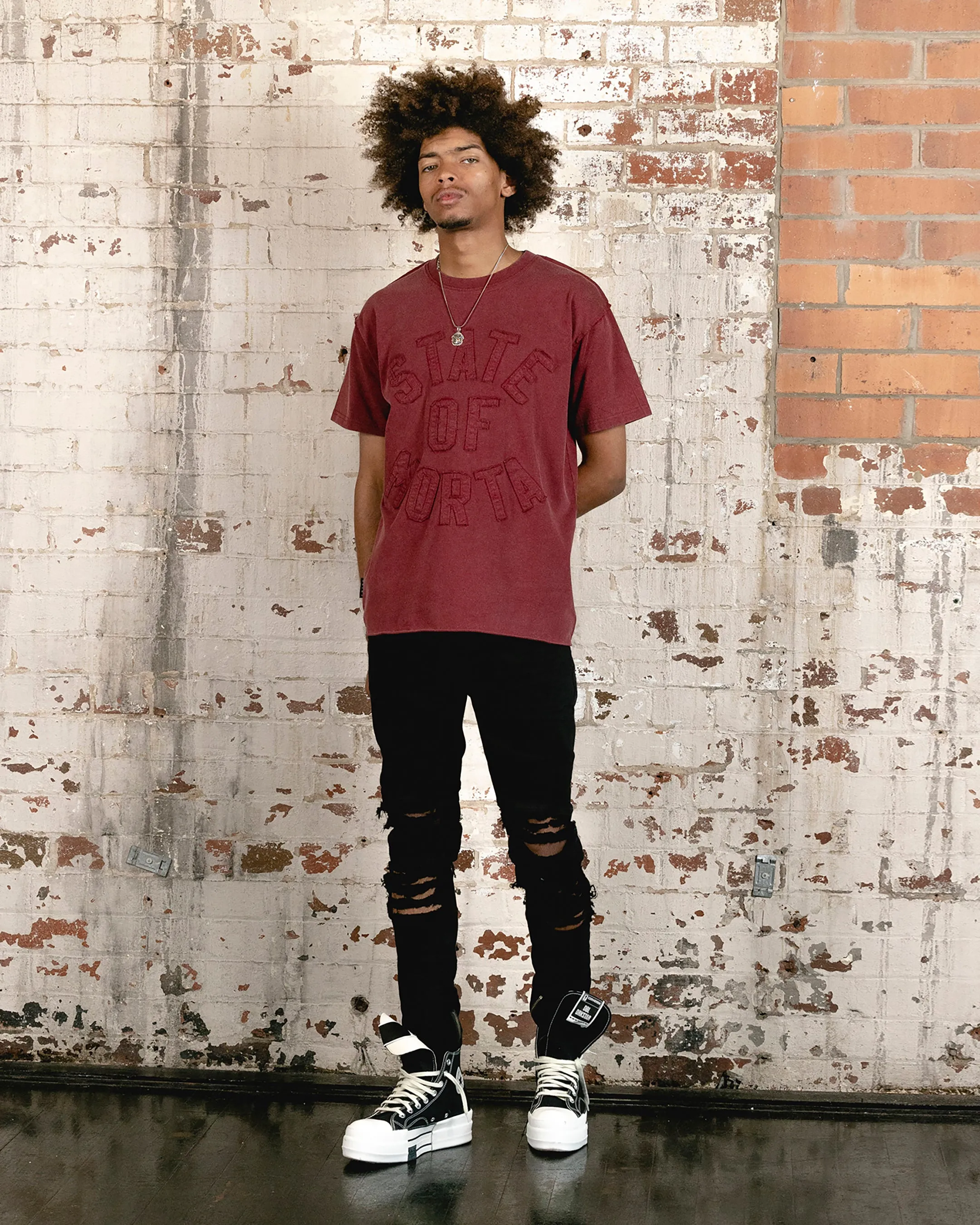 Saint Morta State Of Morta Appliqu?? T-Shirt Vintage Lava Everyday Fashion