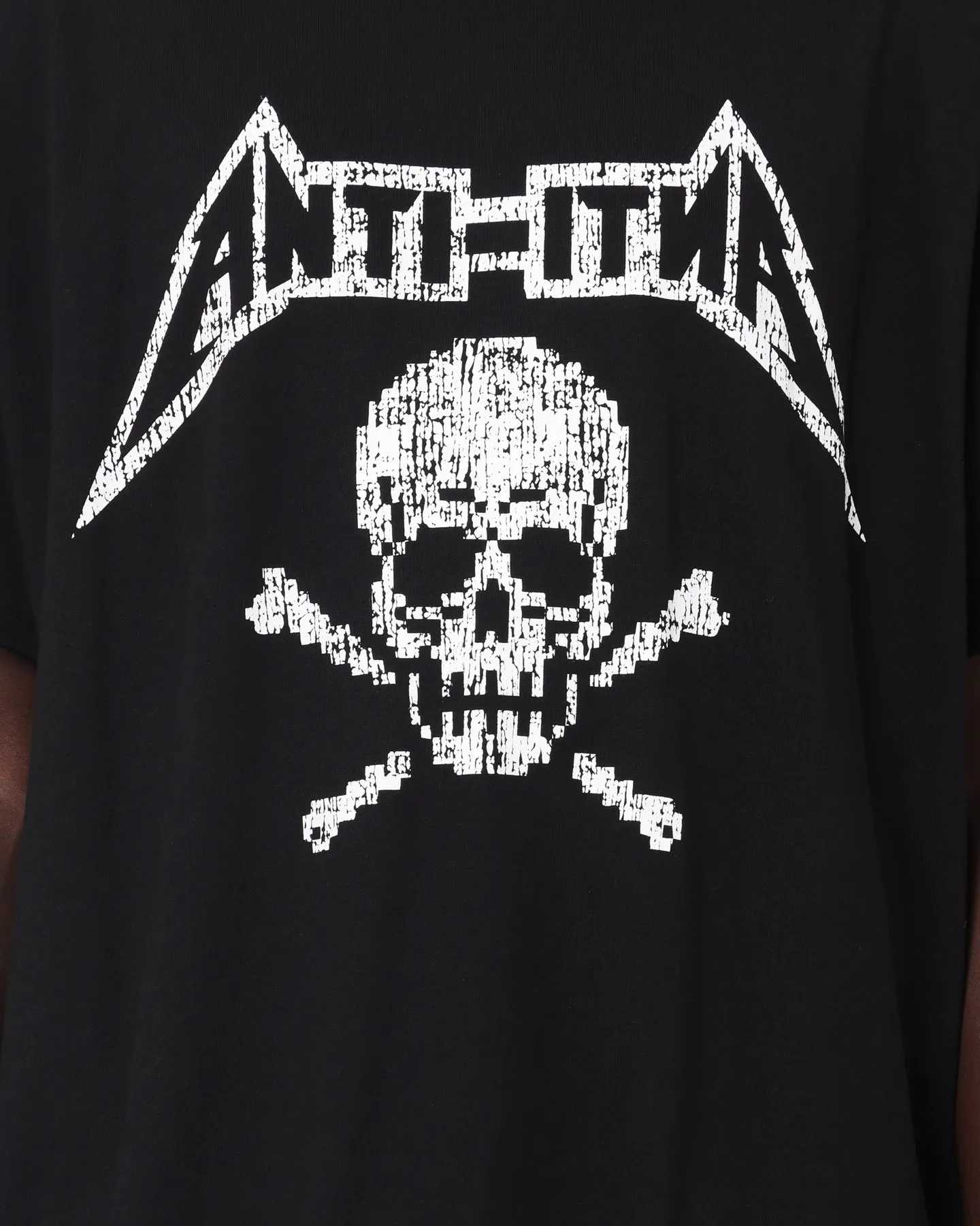 The Anti Order Death Metal Oversized T-Shirt Black/White Versatile Fashion