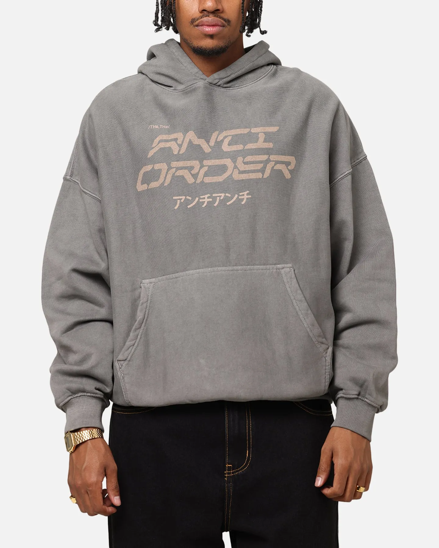 Whale like Snowboarding wear The Anti Order Tori Boxy Hoodie Washed Charcoal