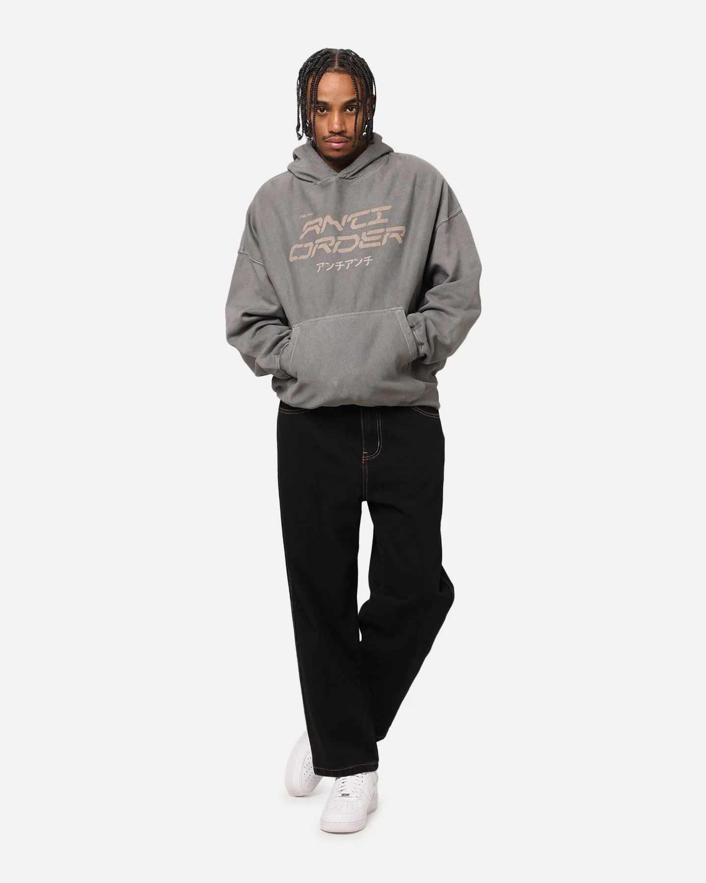 The Anti Order Tori Boxy Hoodie Washed Charcoal Elephant like