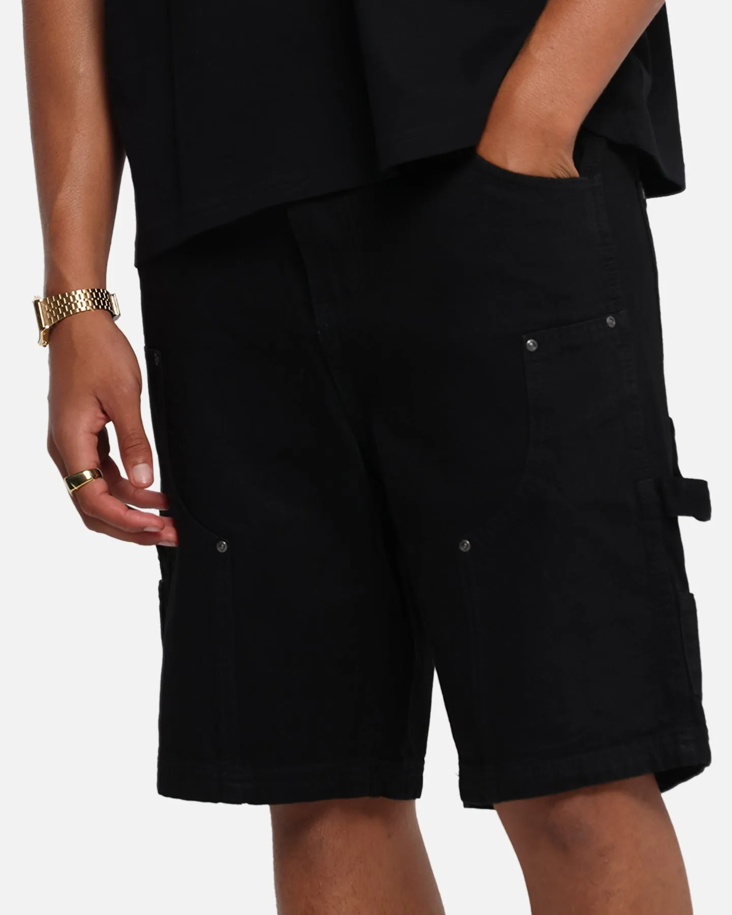 Carre Weatherwear Carpenter Jorts Black Flexible Design Quick Slip