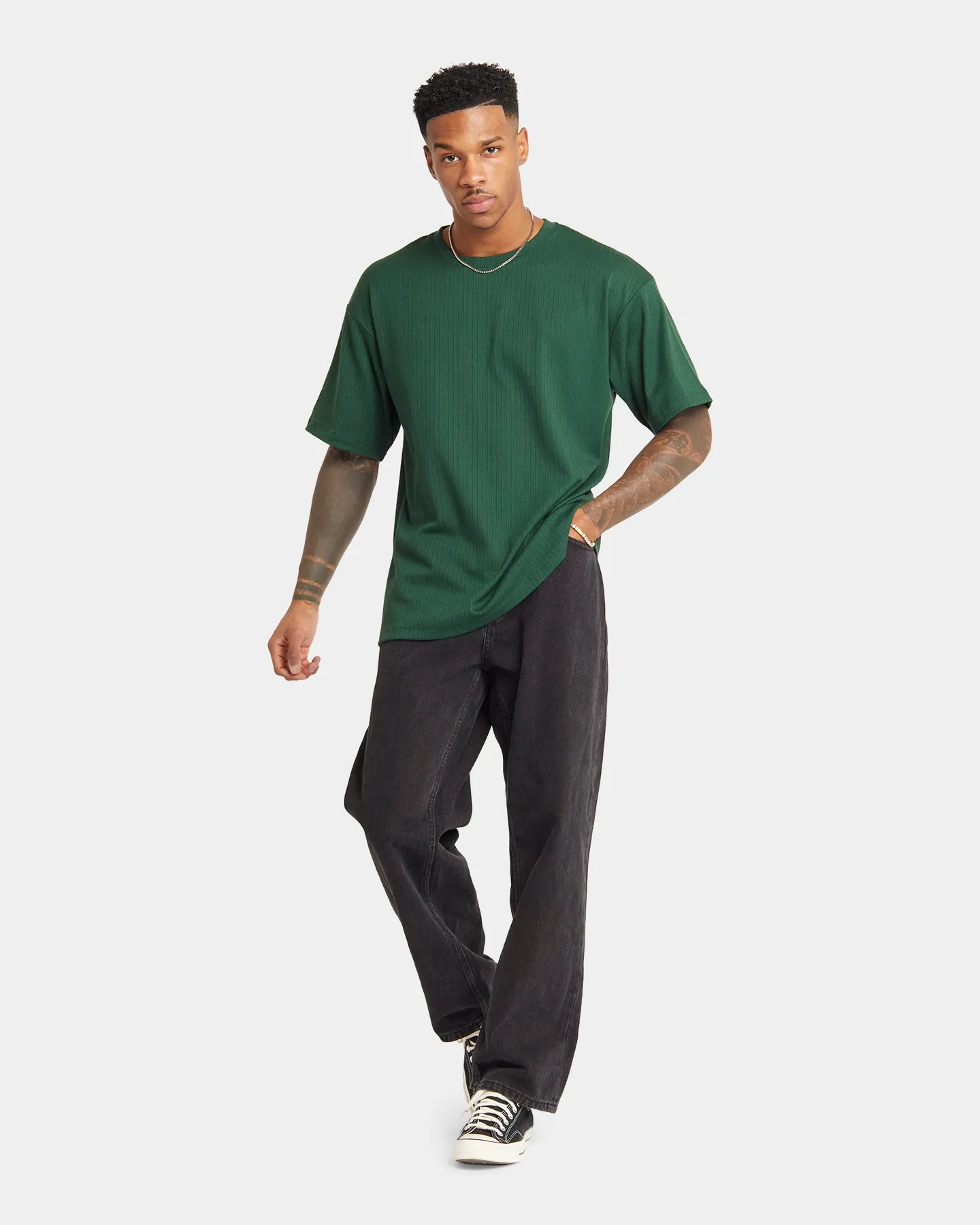 Street Trend XXIII Jacob Knit T-Shirt Forest Green