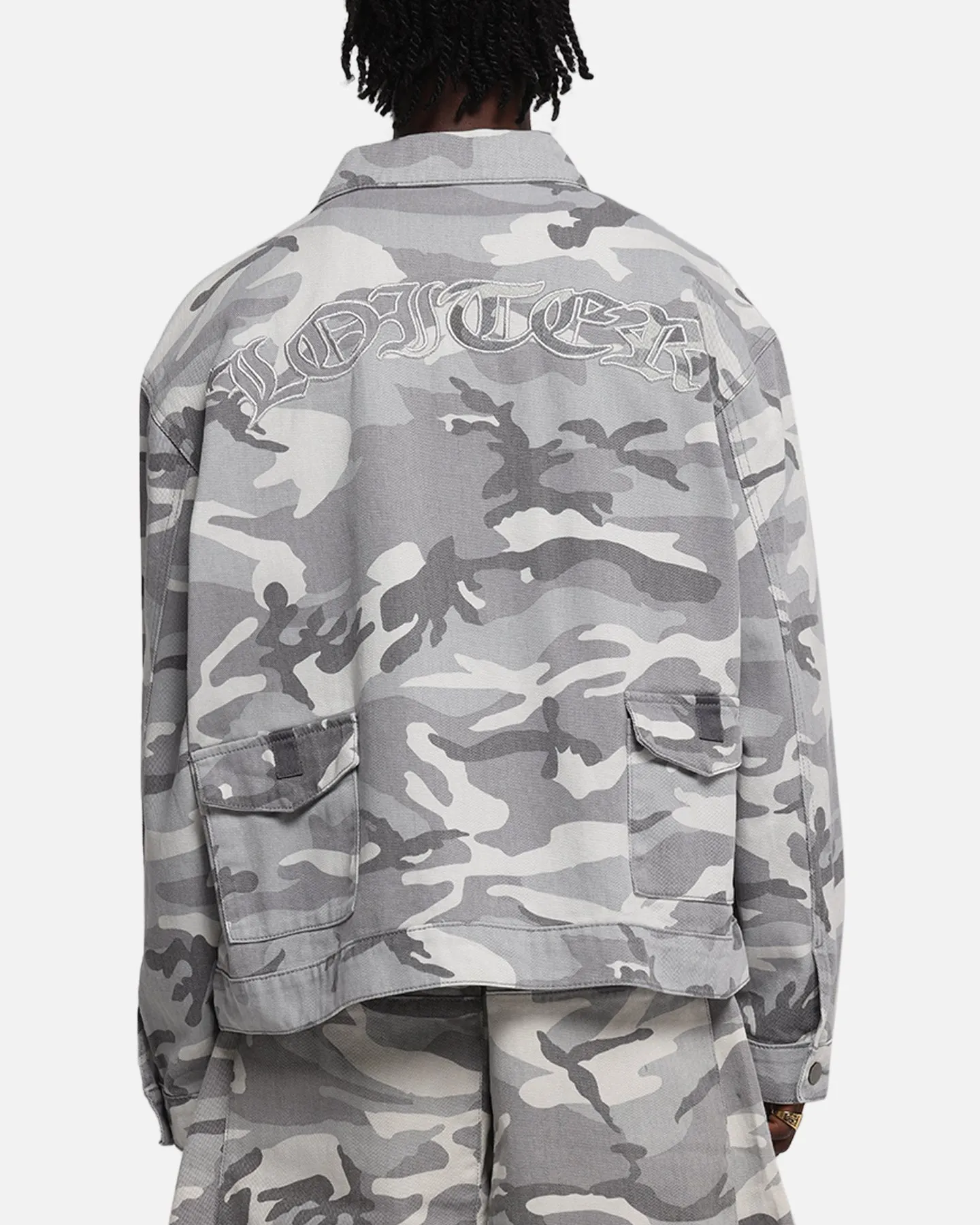Long-sleeved Loiter Combat Utility Jacket Snow Camo
