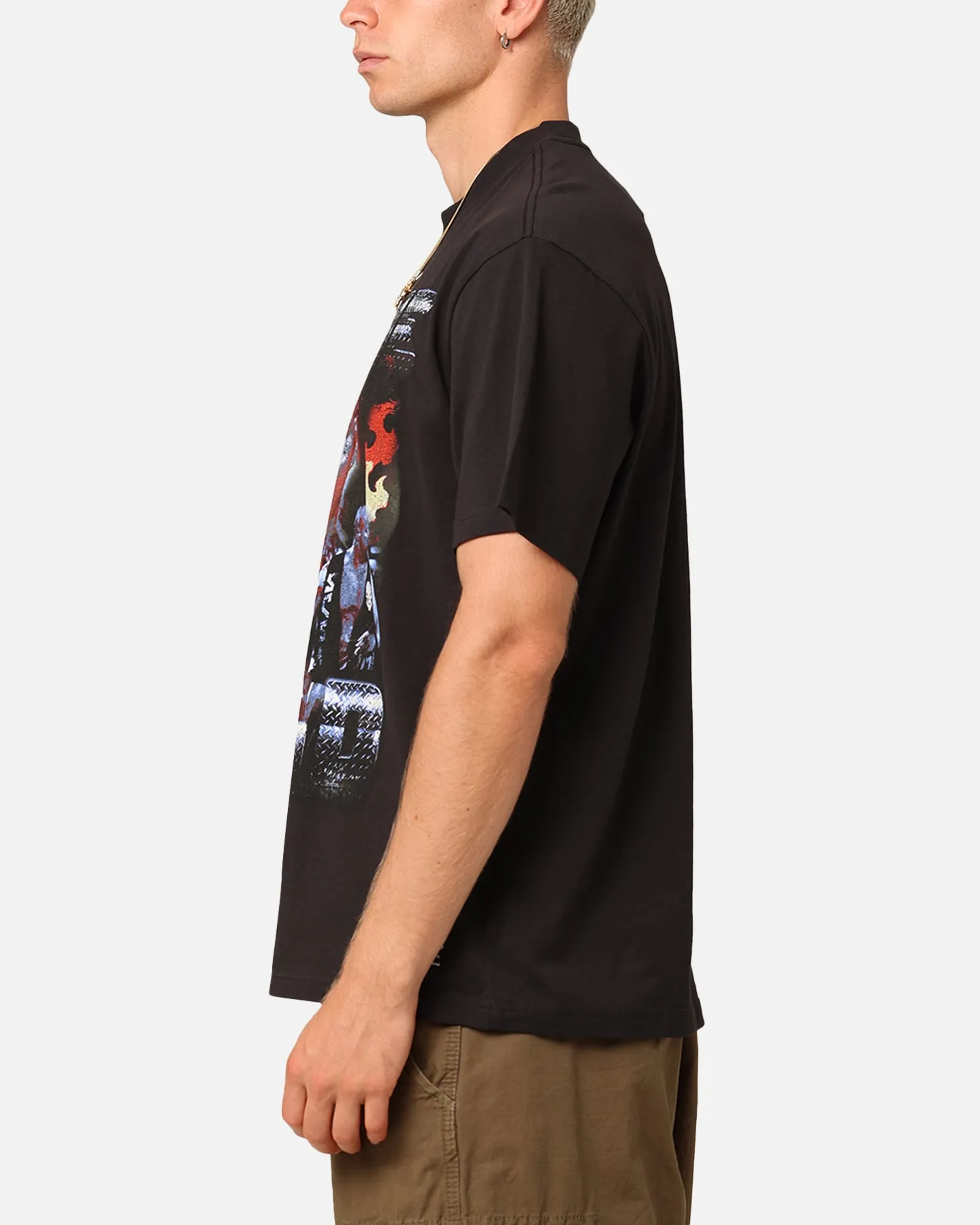 Quality Fabric Unique Design Mitchell & Ness X WWE Stone Cold Steve Austin Stone Cold T-Shirt Overdyed Black