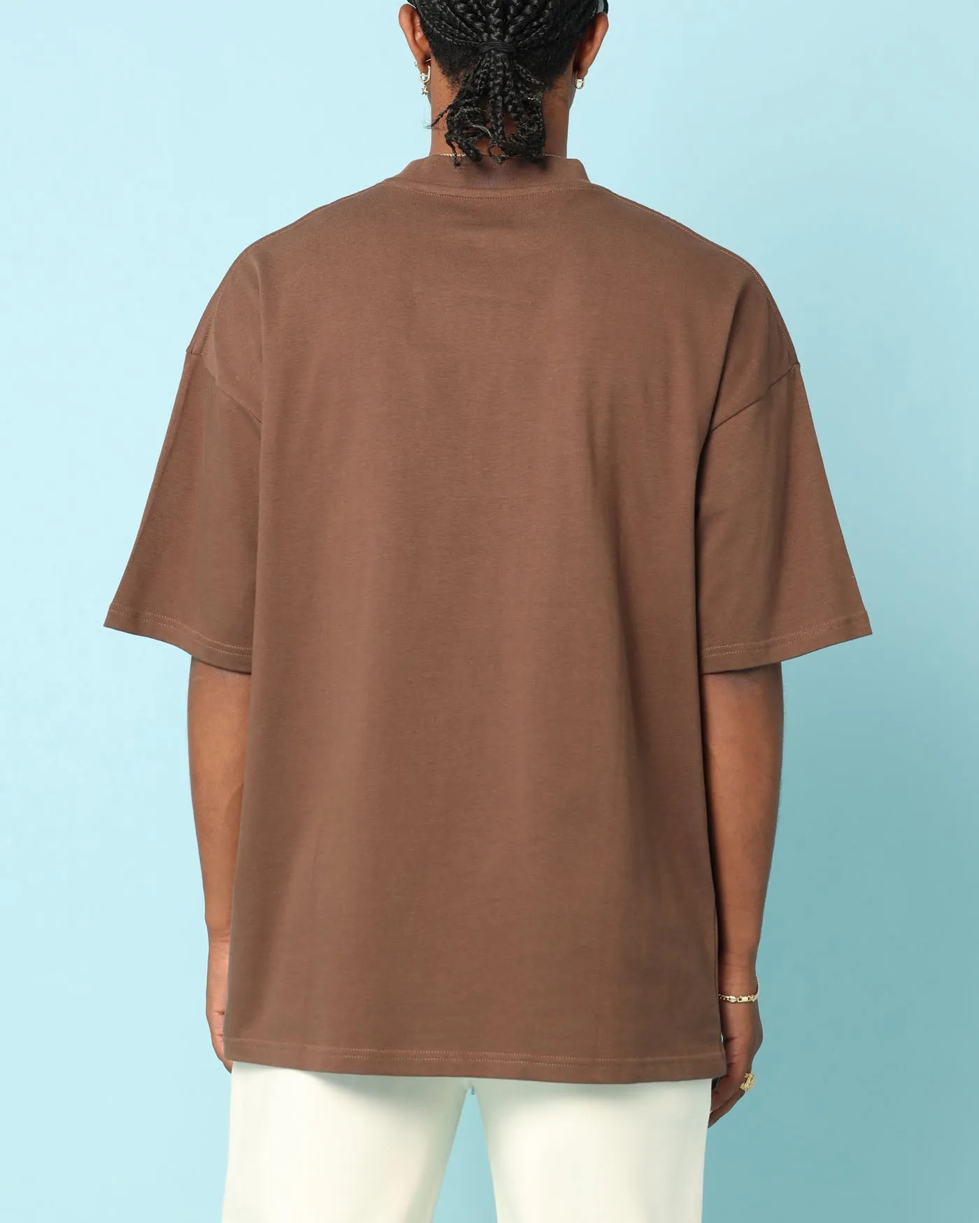 Curved Hem Carr?? Gorgeous Oversized T-Shirt Brown