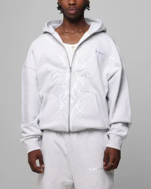 Fashion Day Hidden pockets Loiter Blood Born Zip Hoodie Grey Marle