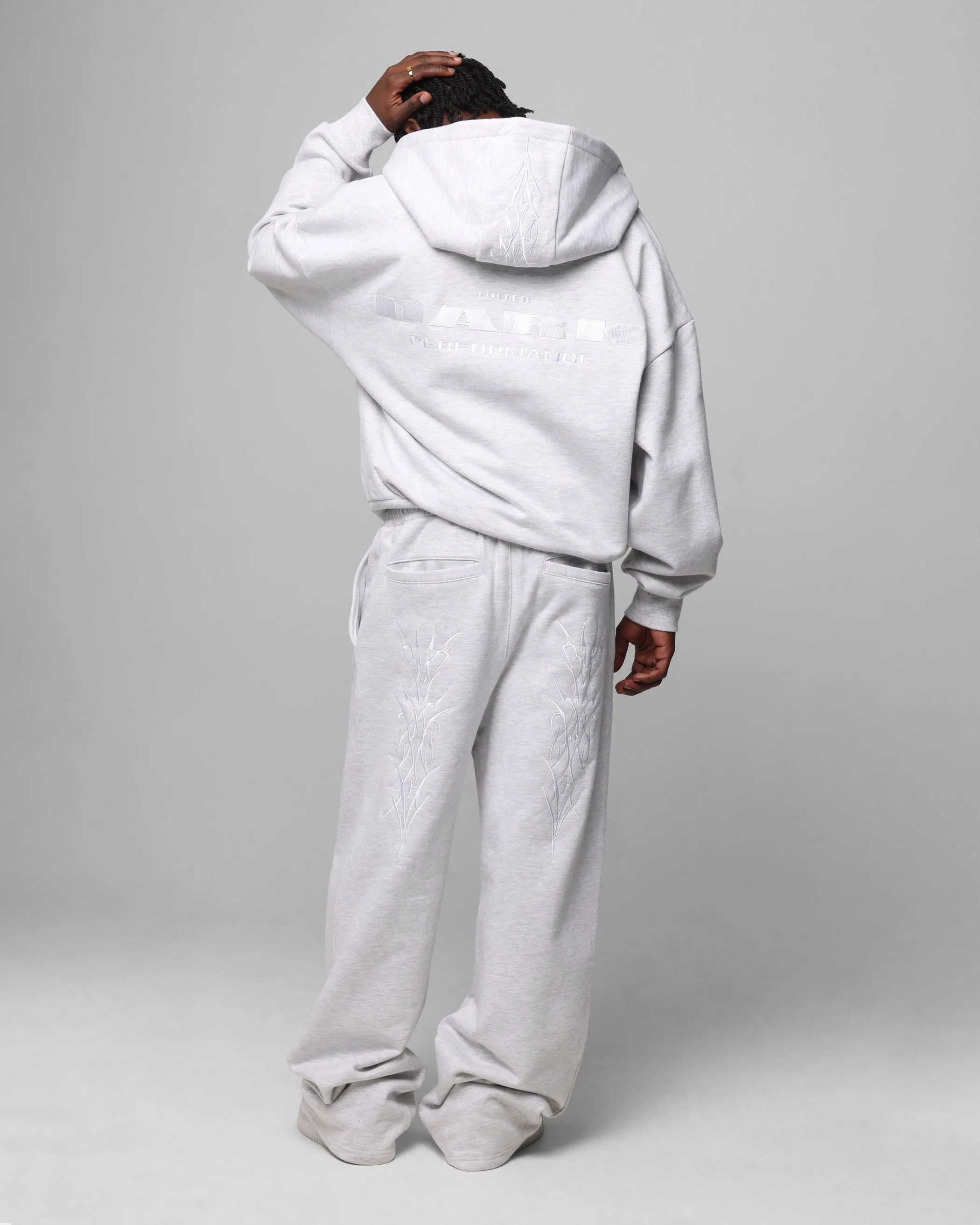 Loiter Blood Born Zip Hoodie Grey Marle Seamless Side Panels library outfit