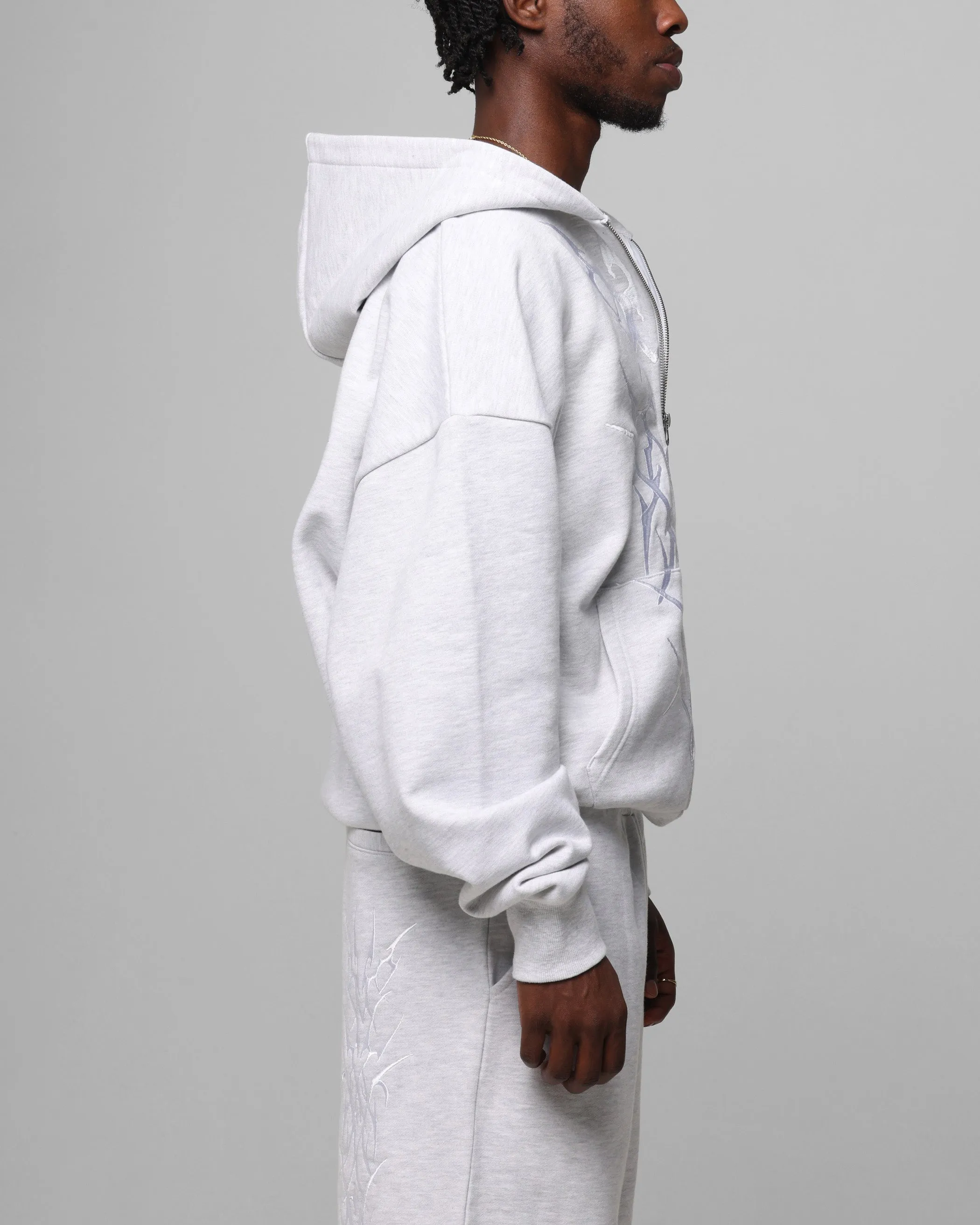 Loiter Blood Born Zip Hoodie Grey Marle Tagless Labeling Urban appeal