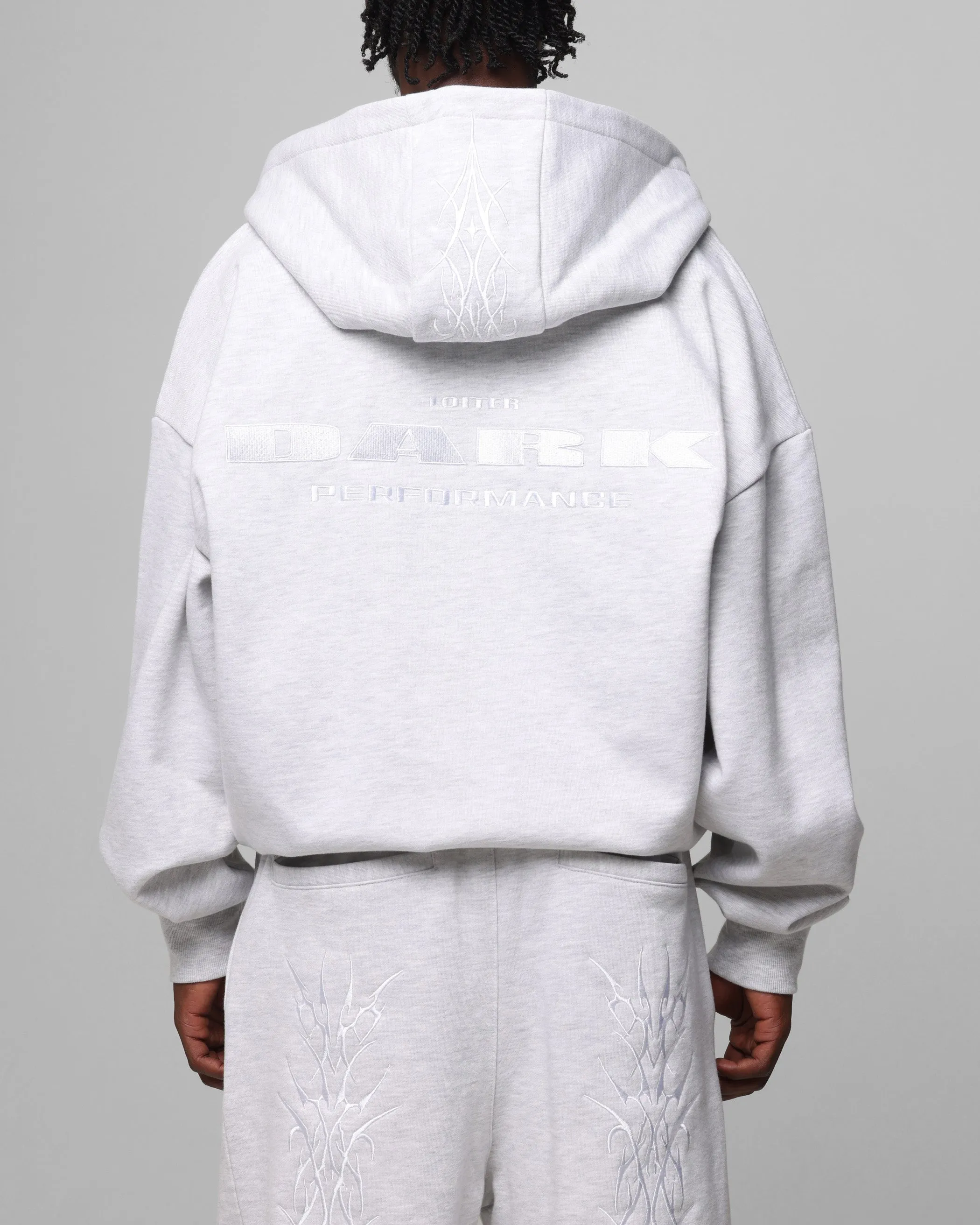 Low Profile Branding Loiter Blood Born Zip Hoodie Grey Marle