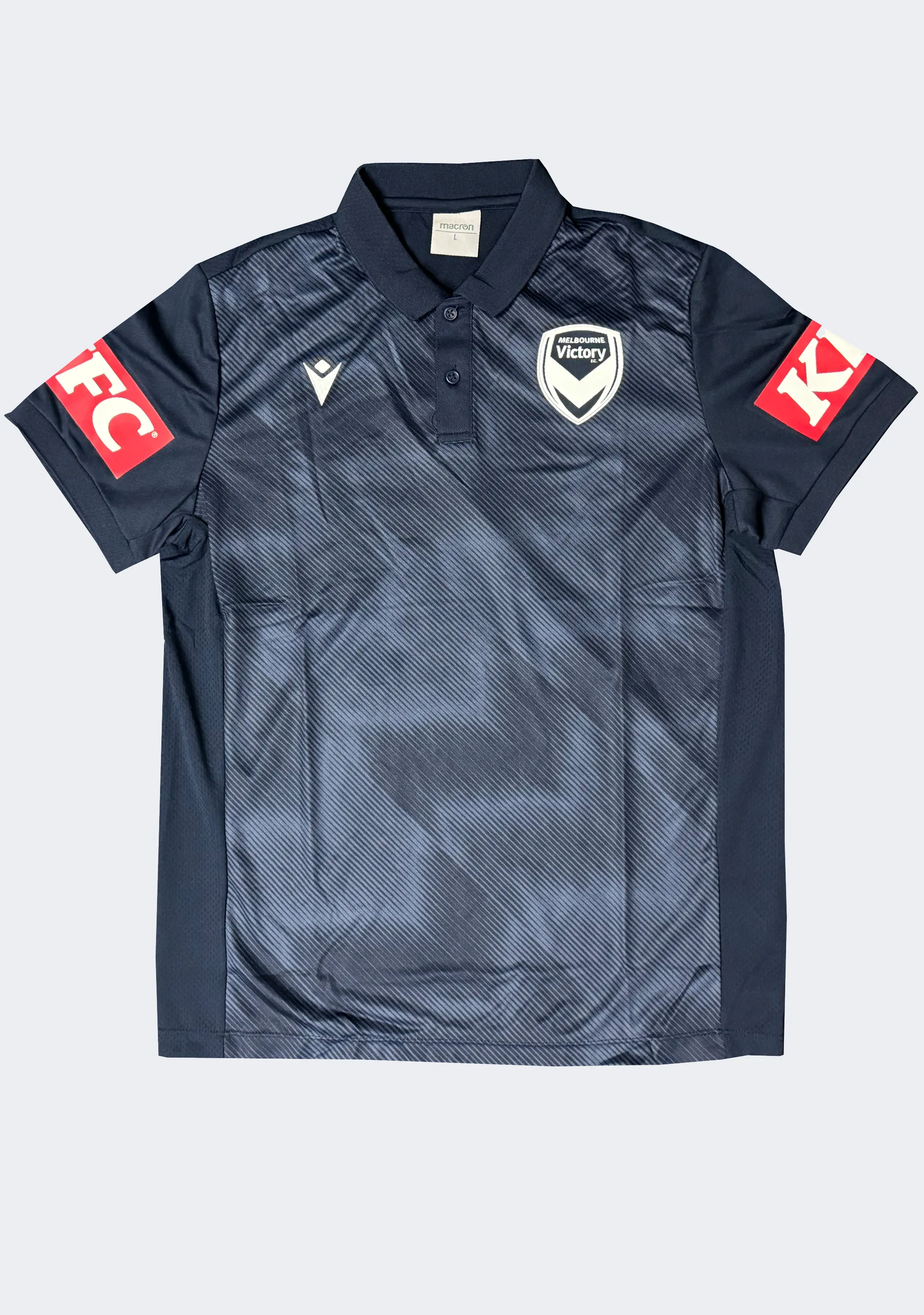 Macron Men's Melbourne Victory Travel Polo Button Down Collar