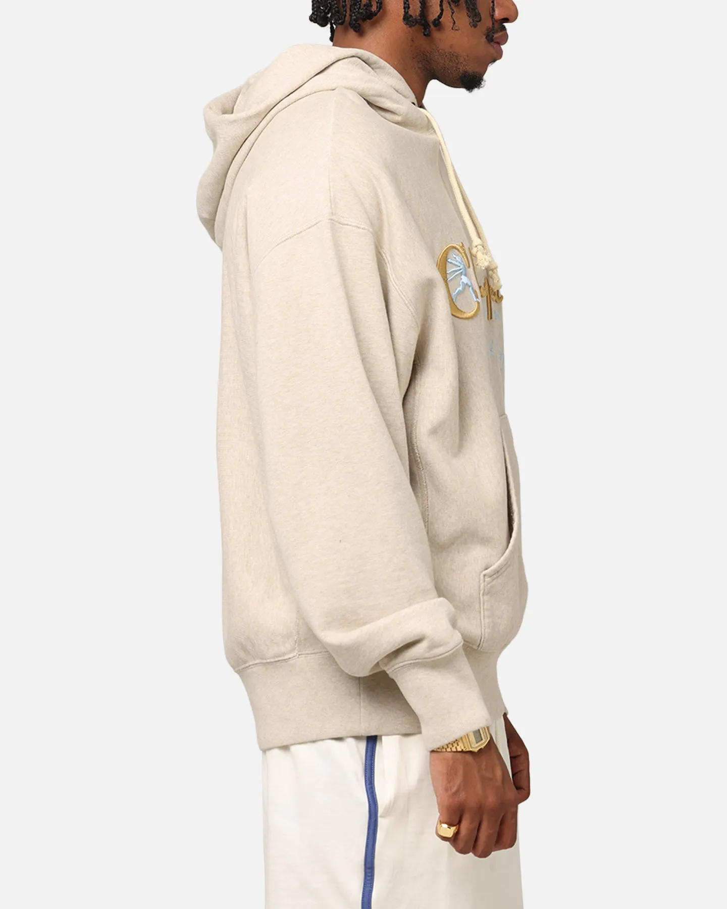 senior option Champion Vintage Logo Sweatshirt Hoodie Oatmeal Heather