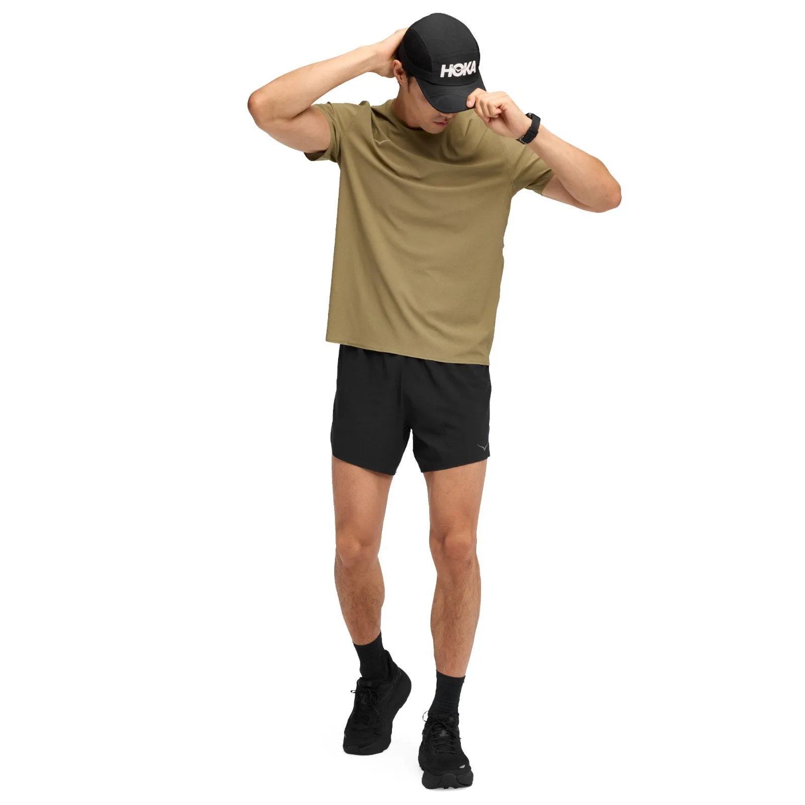 Stylish Shorts Non Irritating Tagless Hoka Glide 5'' Mens Short w/ Brief