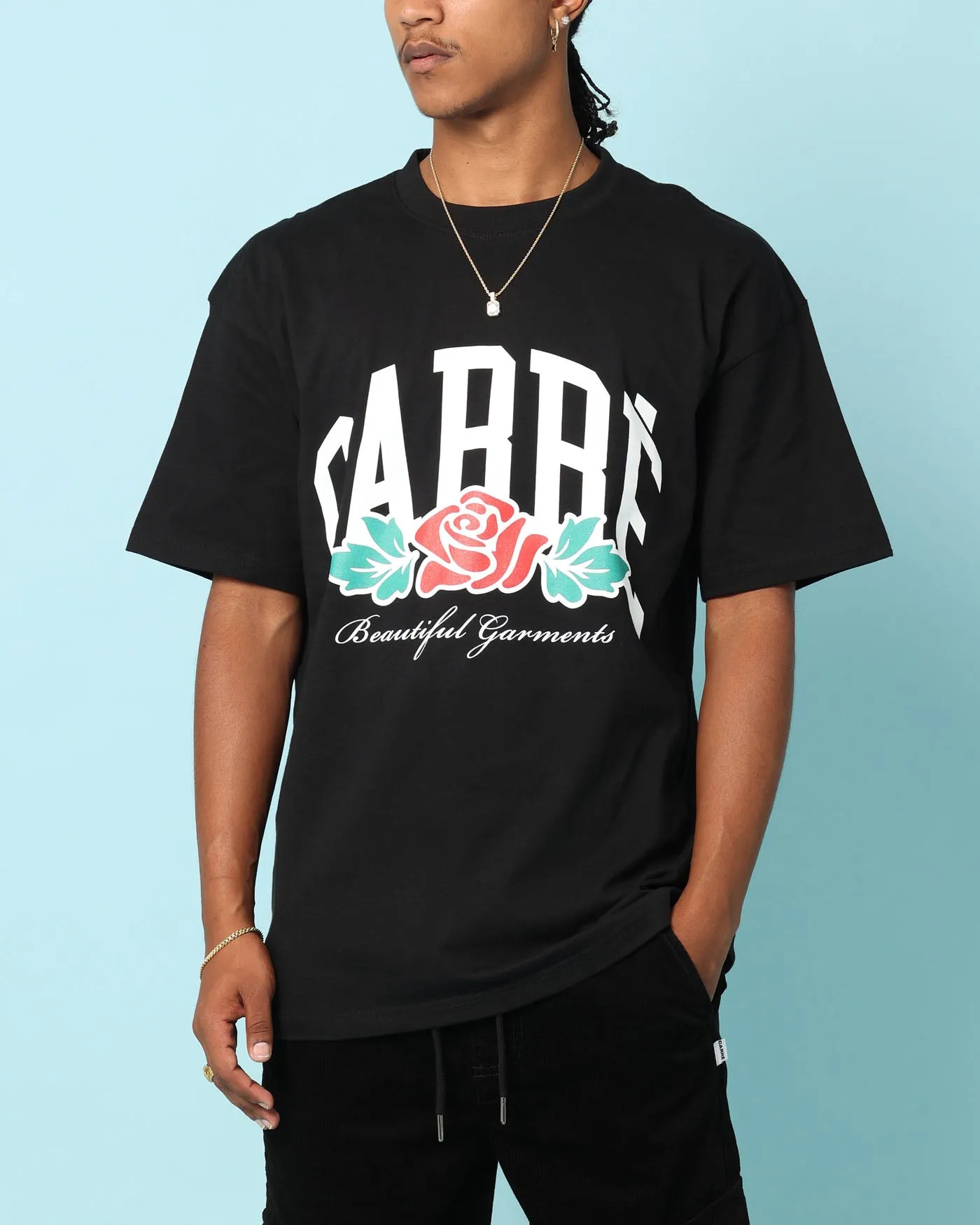 Weekend Trend Versatile Wearable Carre Rosey Oversized T-Shirt Black