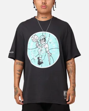 MoistureWickingFabric Breathable Layer Mitchell & Ness Boston Celtics Ice Blue Logo T-Shirt Faded Black