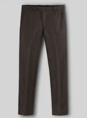 Trendy Comfort Chic Office Style Naples Dark Brown Tweed Pants