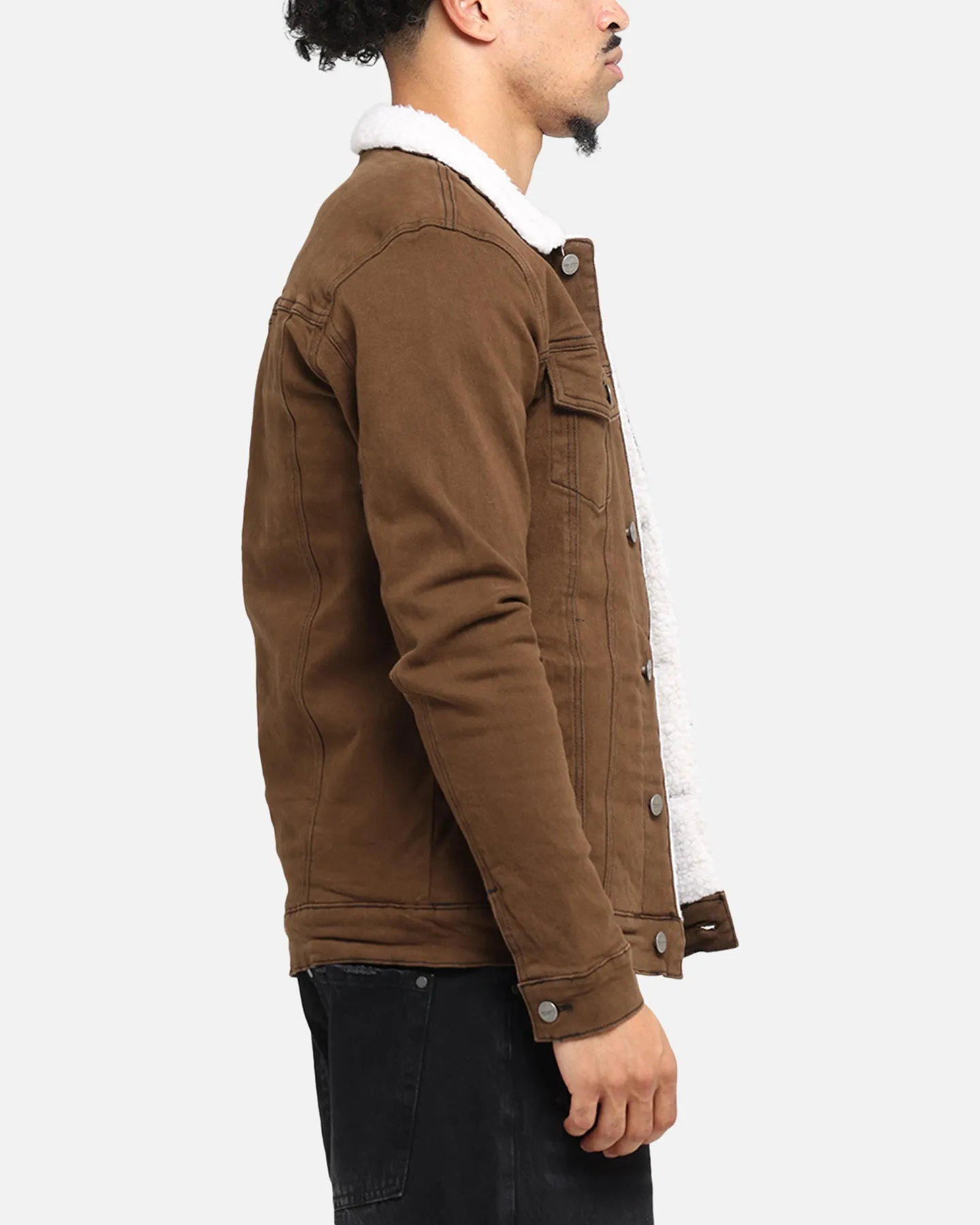 Leather Review Saint Morta Sherpa Denim Jacket Vintage Brown