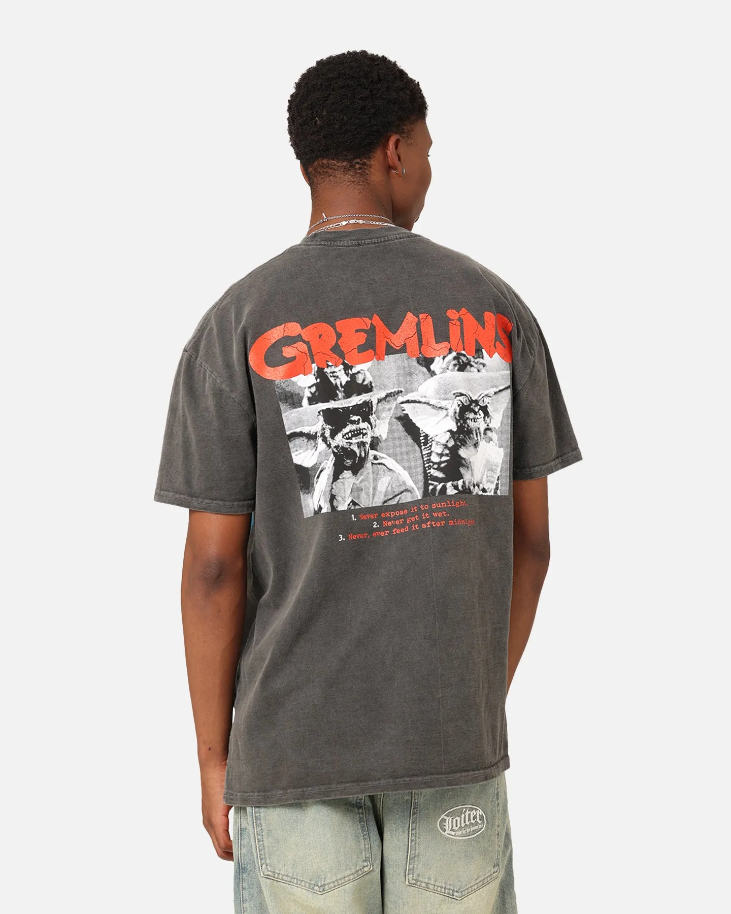 Comfortable Wear American Thrift X Gremlins Vintage Heavyweight T-Shirt Black Wash