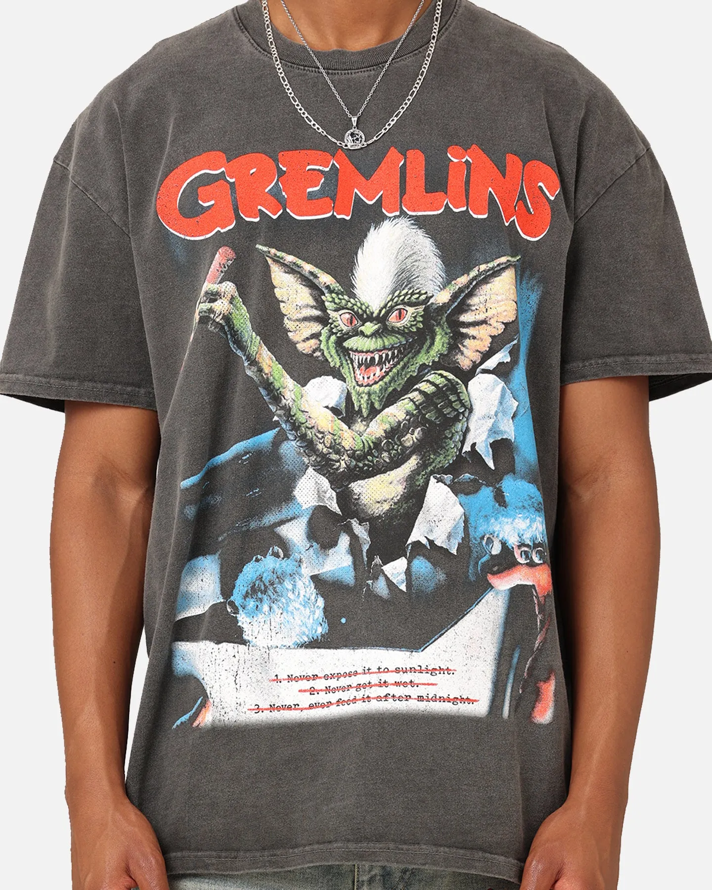 American Thrift X Gremlins Vintage Heavyweight T-Shirt Black Wash layerable Midweight Knit