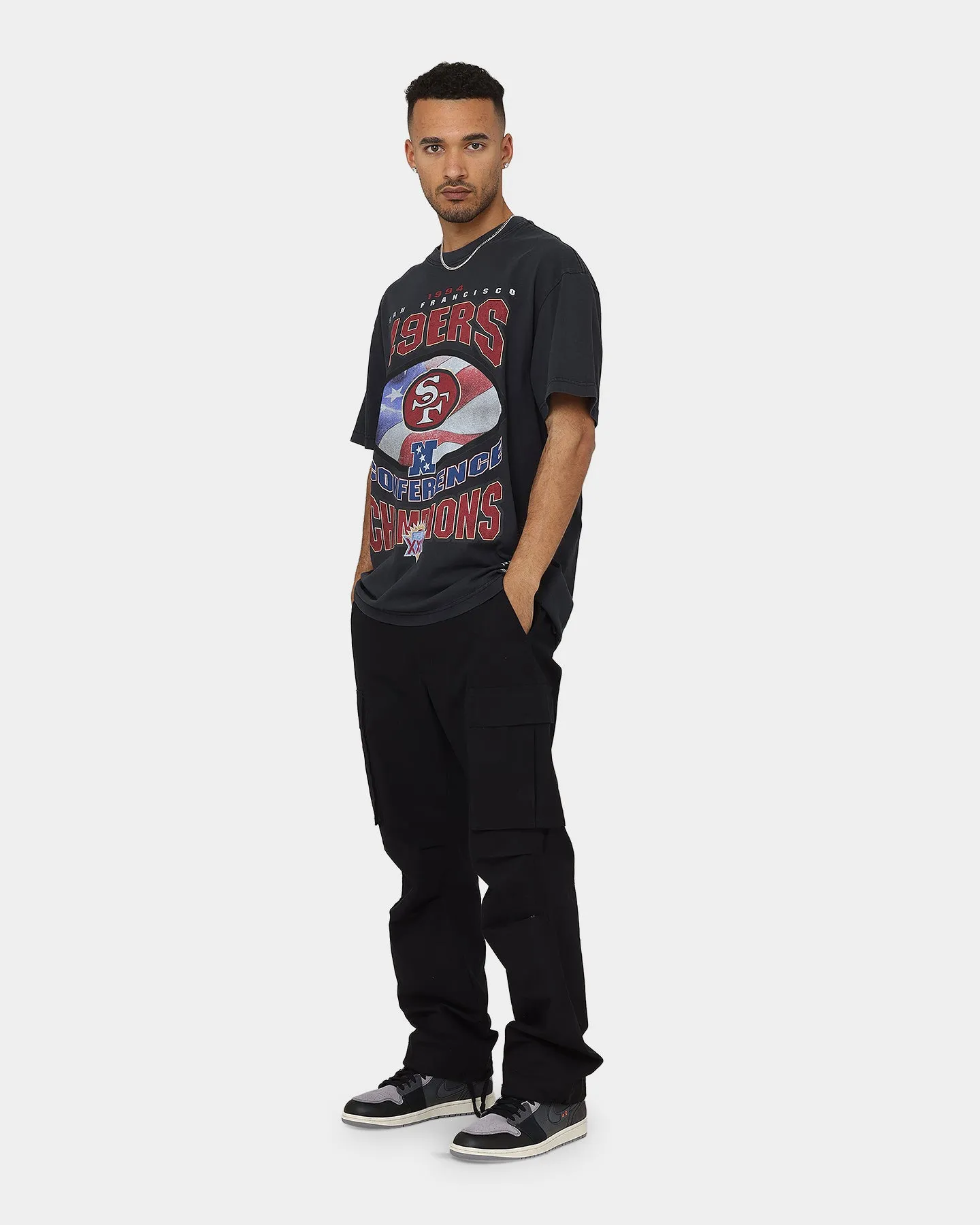 Mitchell & Ness San Francisco 49ers Superbowl Champ T-Shirt Faded Black Fashionable AntiPillingTreatment