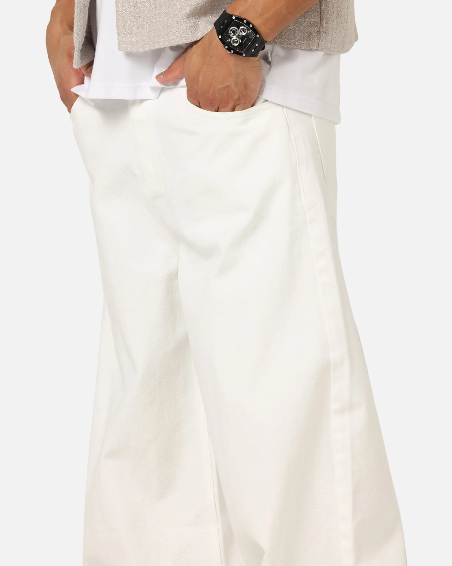 XXIII Balloon Jeans Off White Linen blend